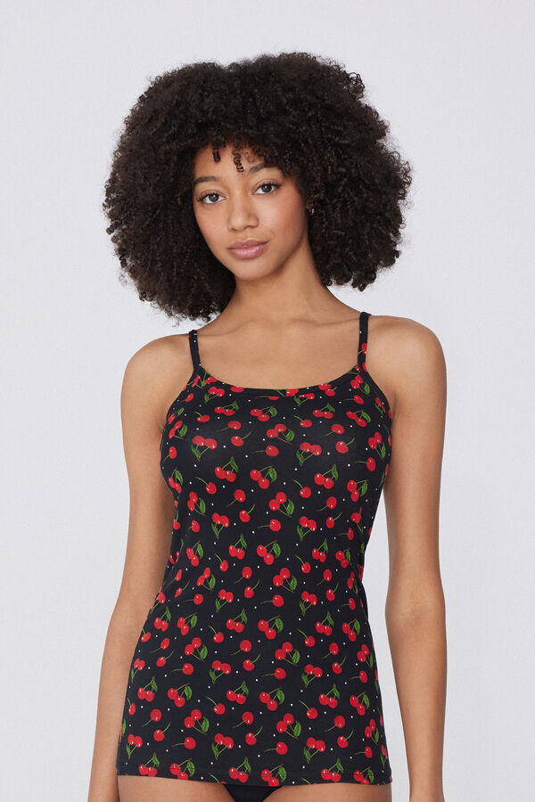 Майка с Широким Круглым Вырезом, из Эластичного Хлопка  