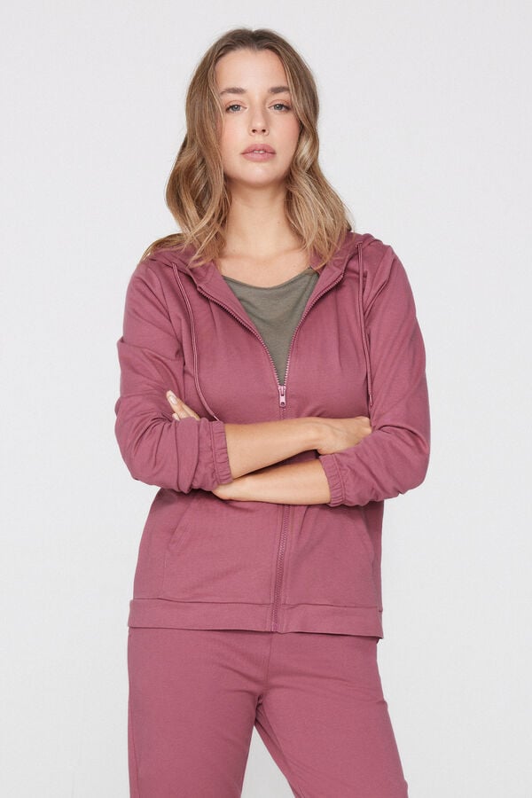 V&eacute;kony Kapucnis Pul&oacute;ver Cipz&aacute;rral &eacute;s &Ouml;sszeh&uacute;z&oacute; Zsin&oacute;rral  