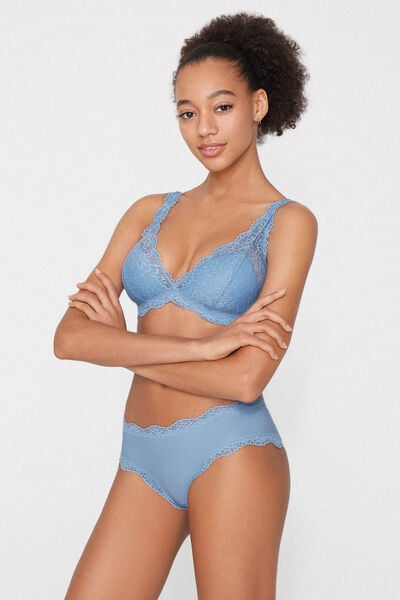 Culotte Br&eacute;silienne Microfibre et Dentelle Recycl&eacute;e