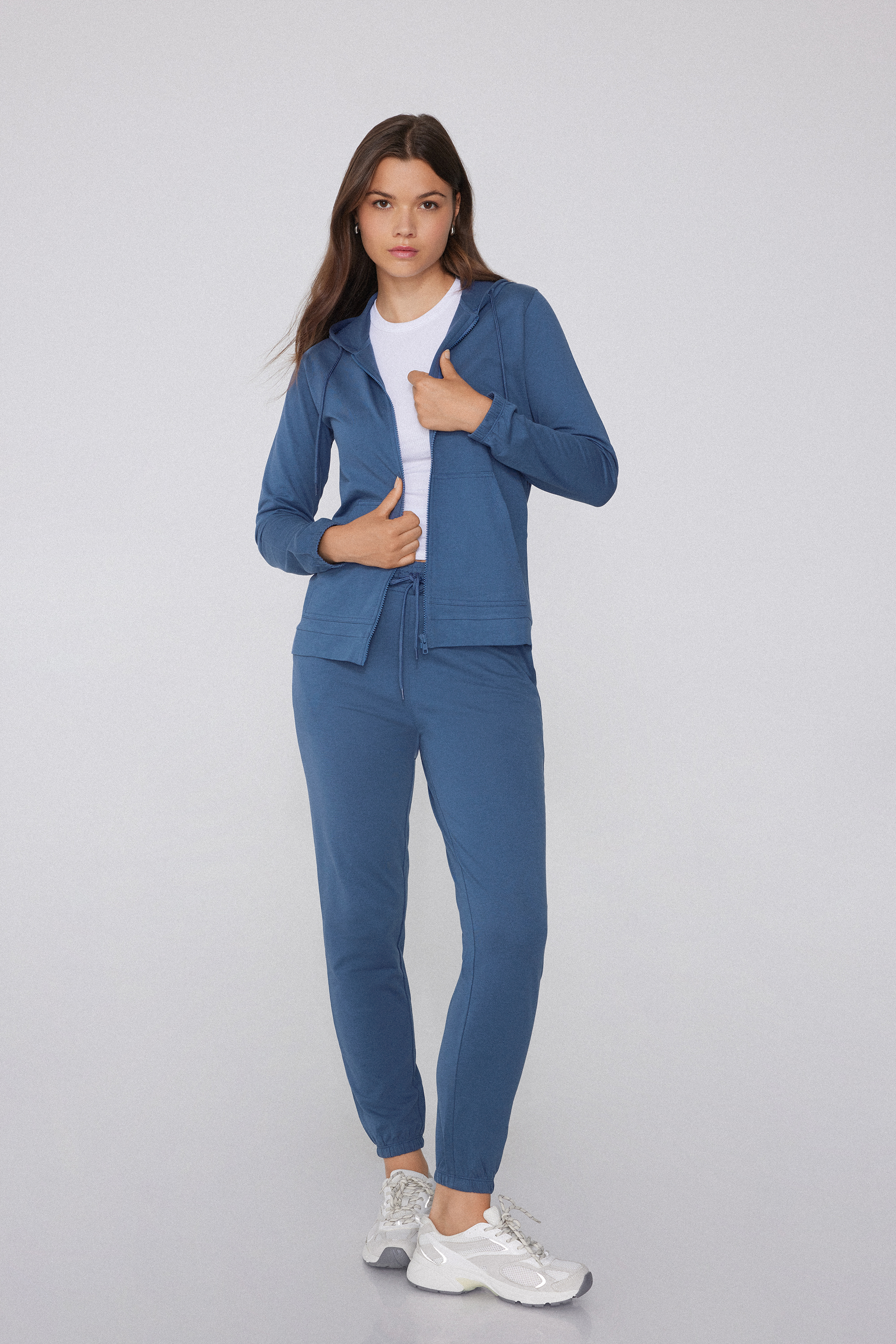 Lightweight Zip-Up Drawstring Hoodie