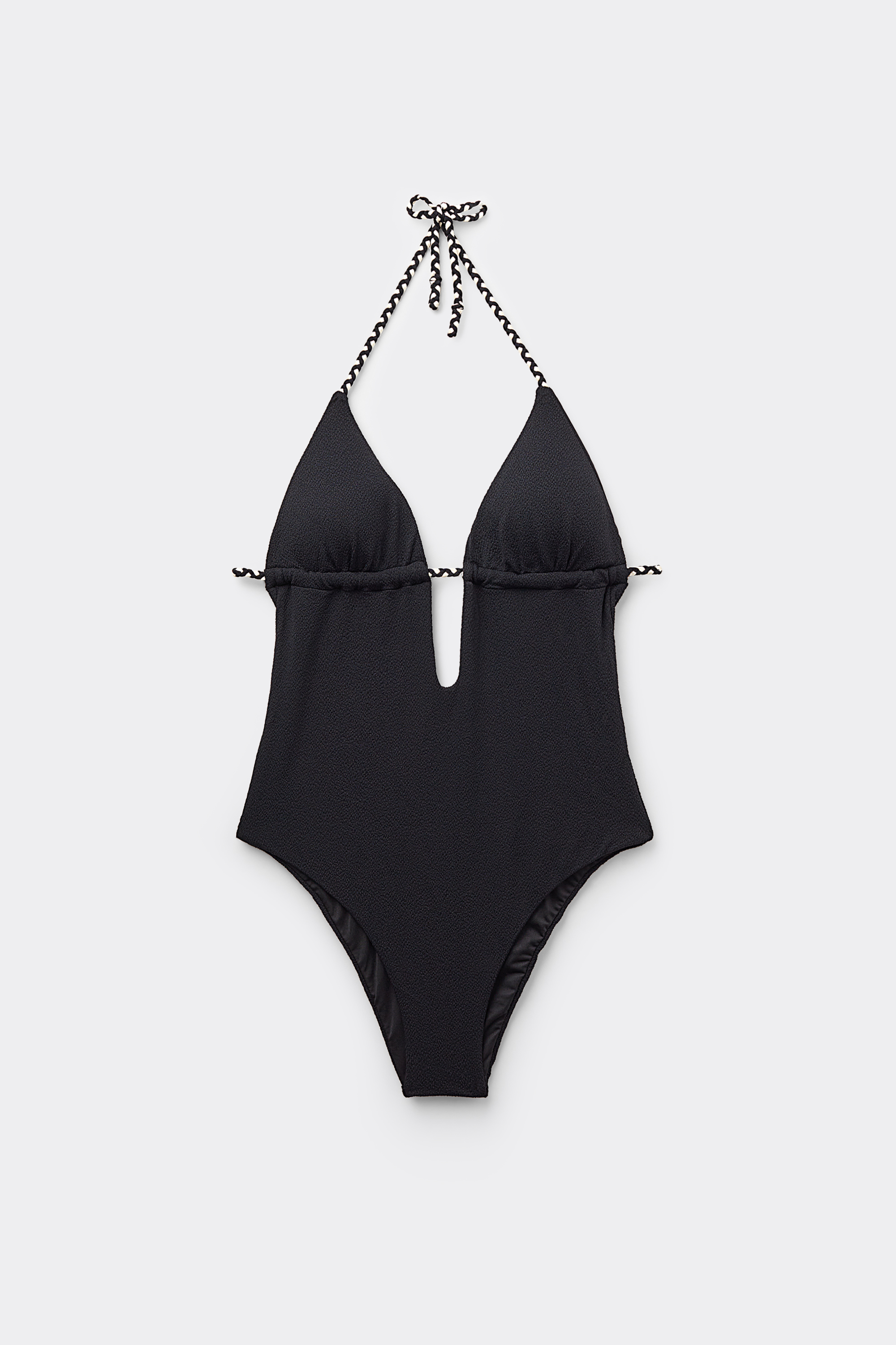 Tiki Texture One-Piece Triangle Swimsuit with Removable Padding