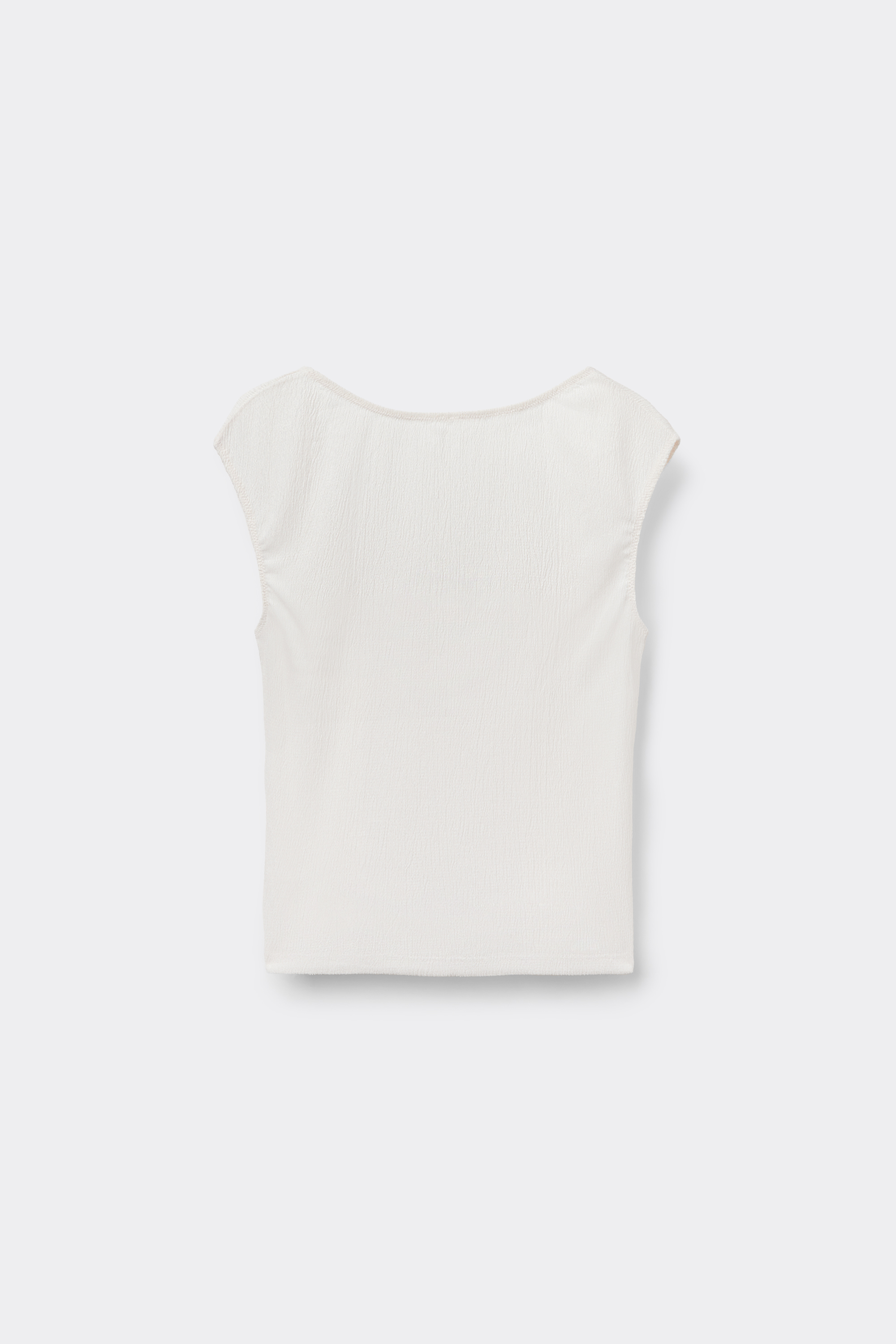 Crepe-Effect Crop Top