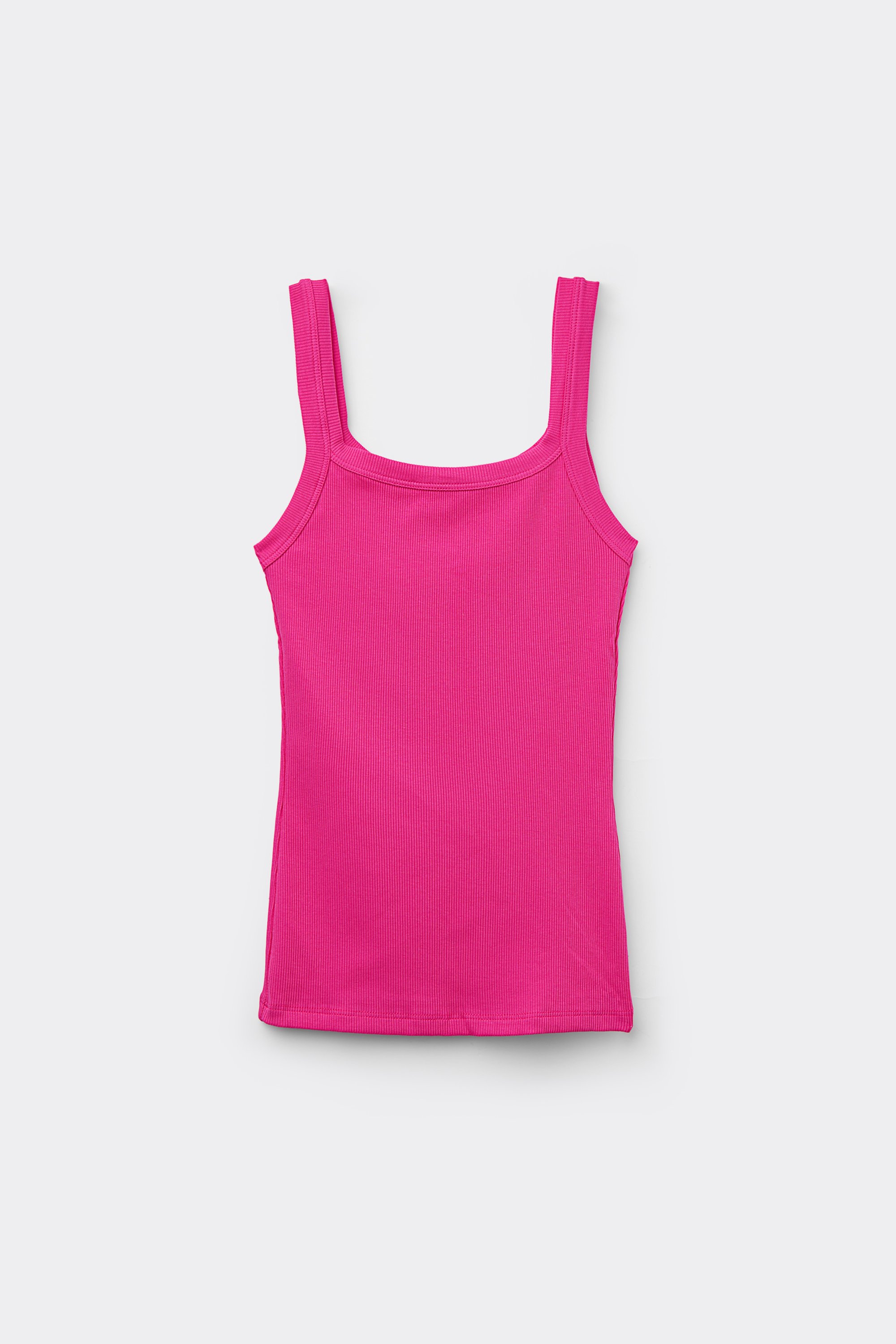 Square Neck Ribbed Cotton Camisole