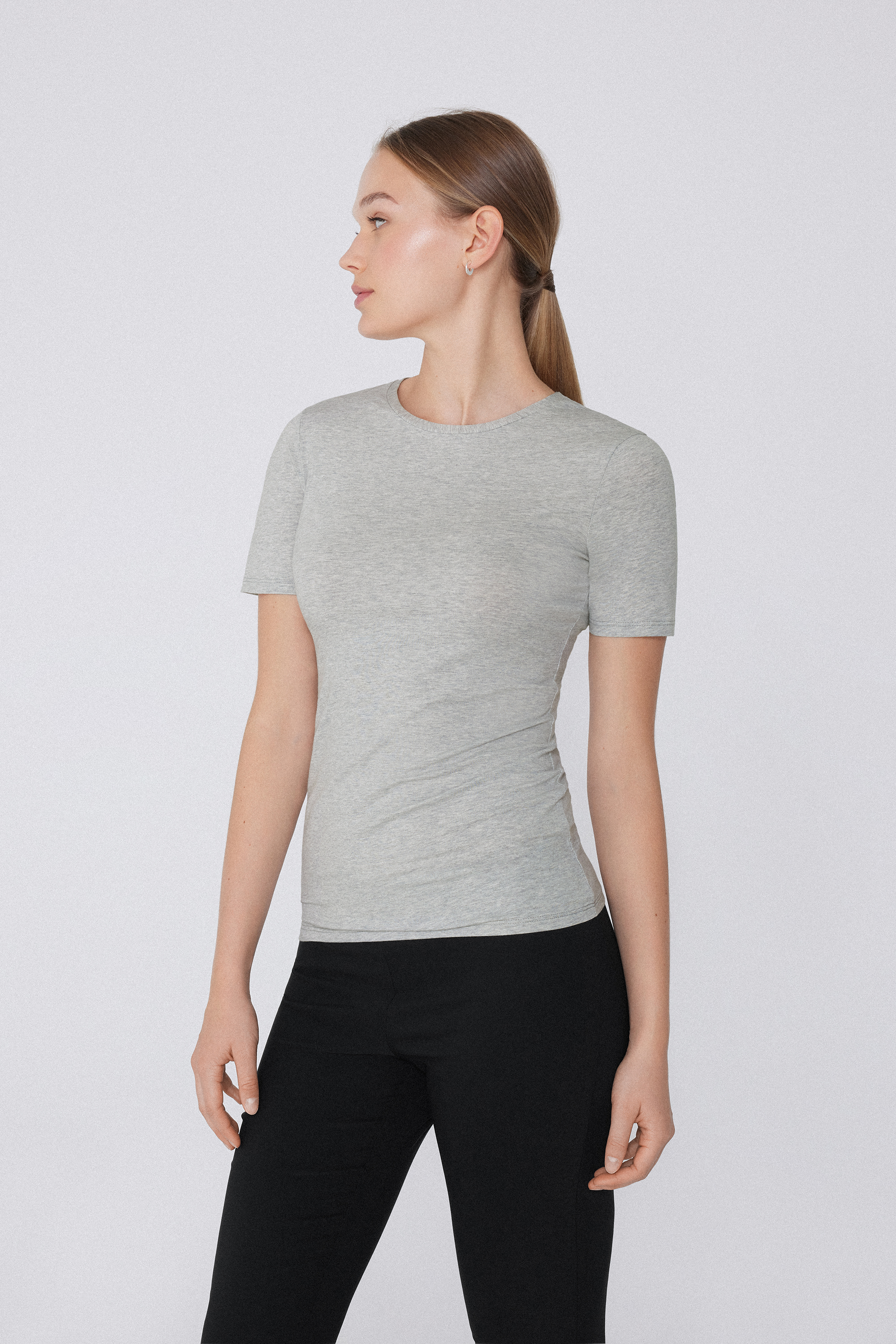 Organic Stretch Cotton Crewneck T-Shirt