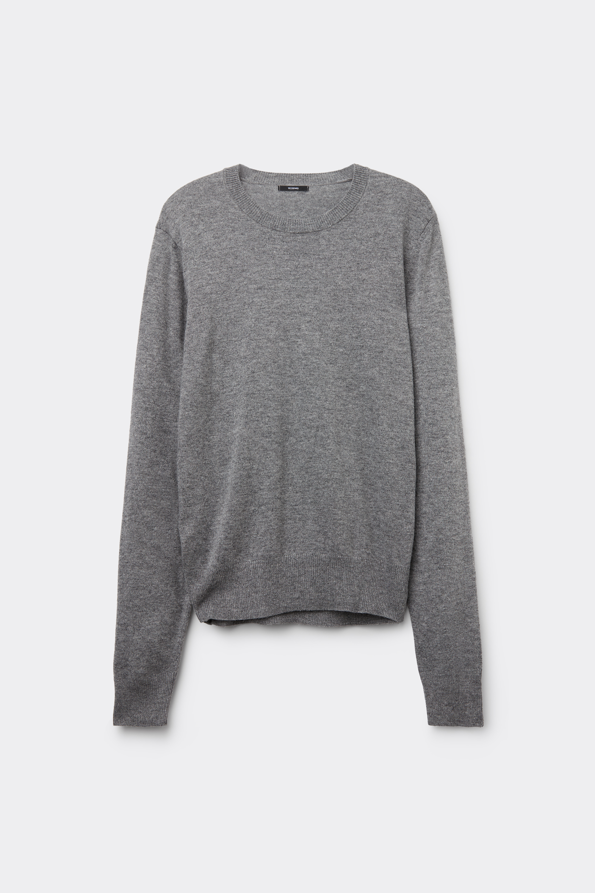 Long-Sleeved Heavy Crew-Neck Sweater with Wool
