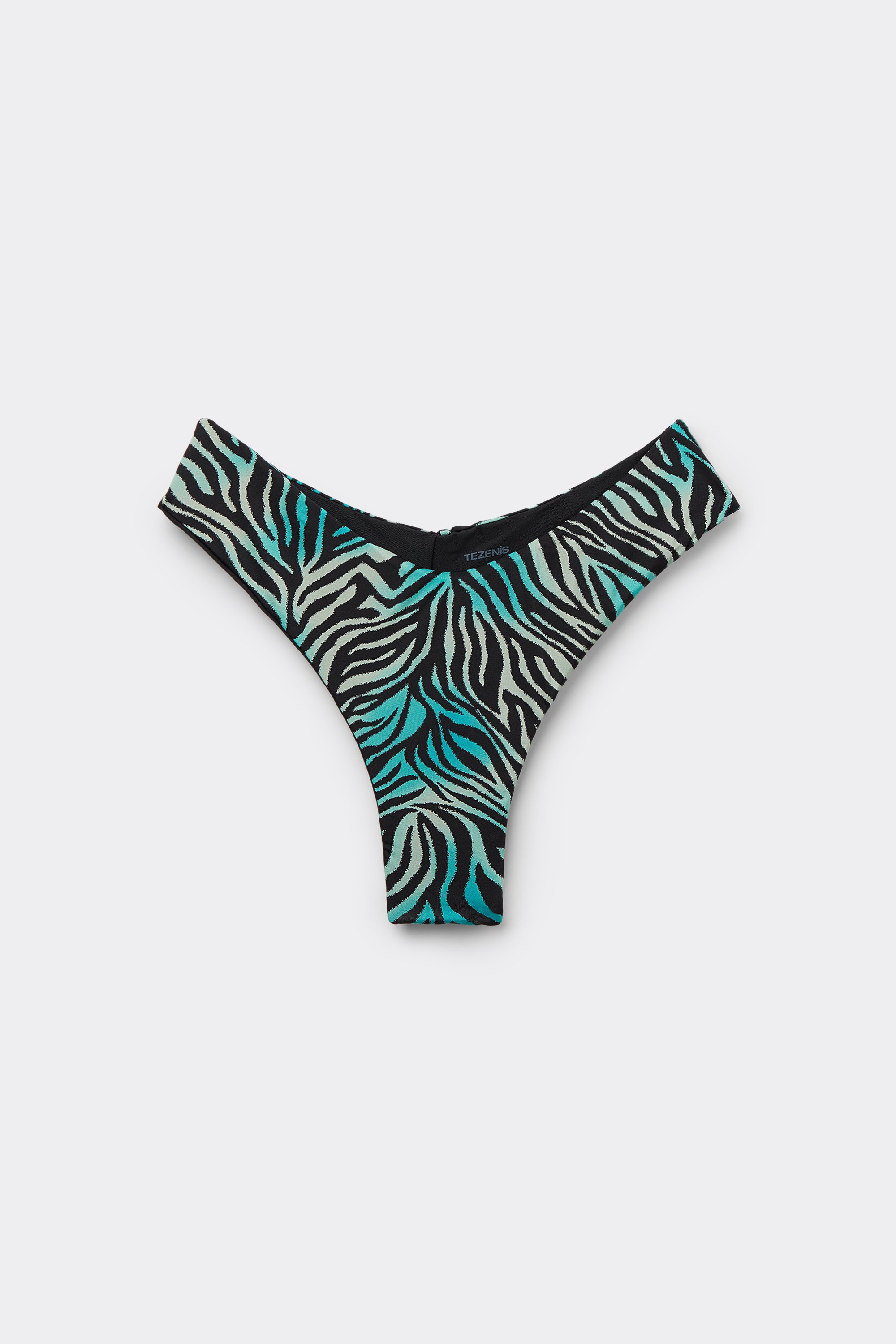 Colorful Zebra High-Leg Brazilian Bikini Bottoms