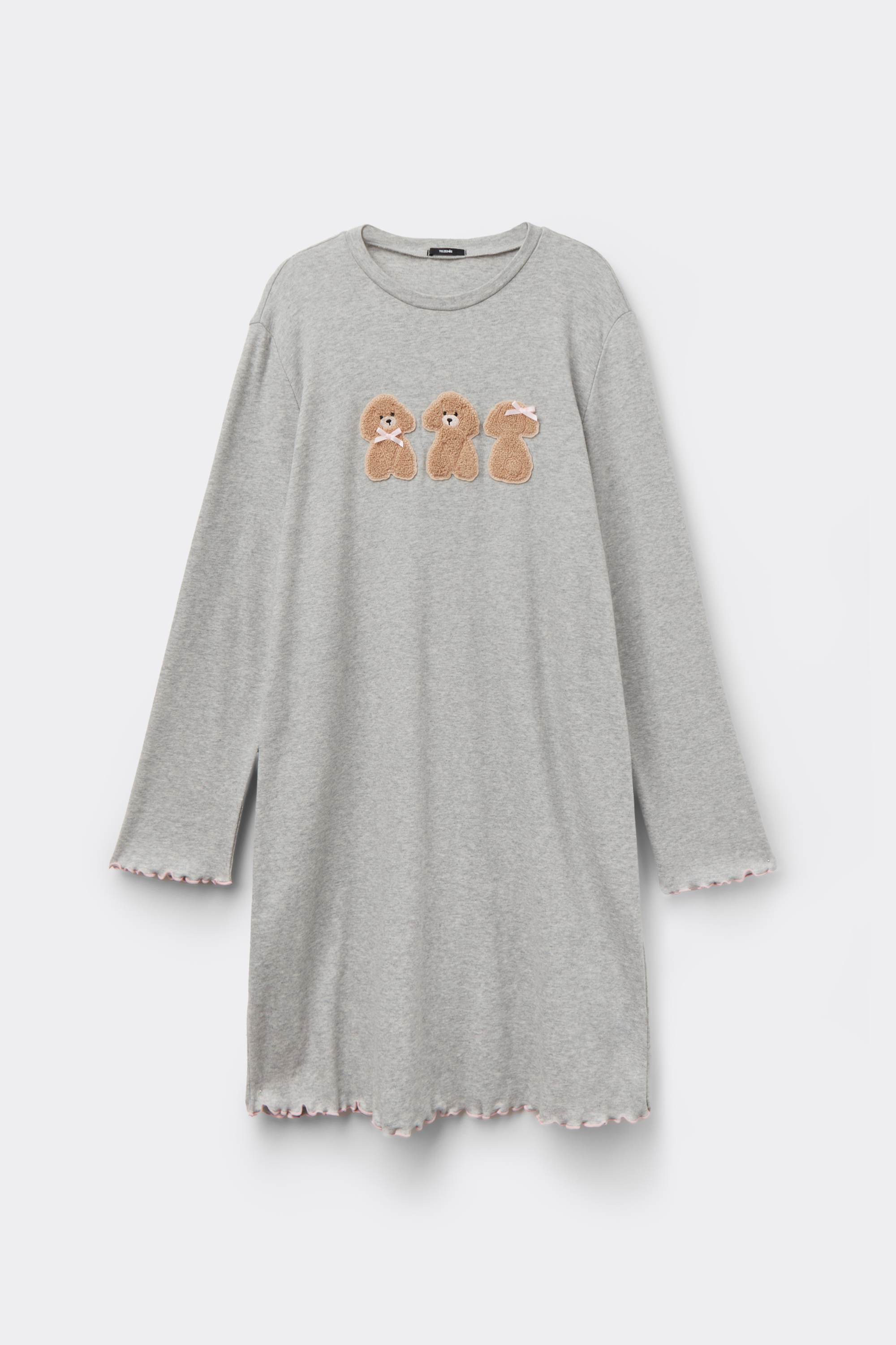 Nočn&iacute; Ko&scaron;ile s Dlouh&yacute;m Ruk&aacute;vem z Hrub&eacute; Bavlny s Pejsky