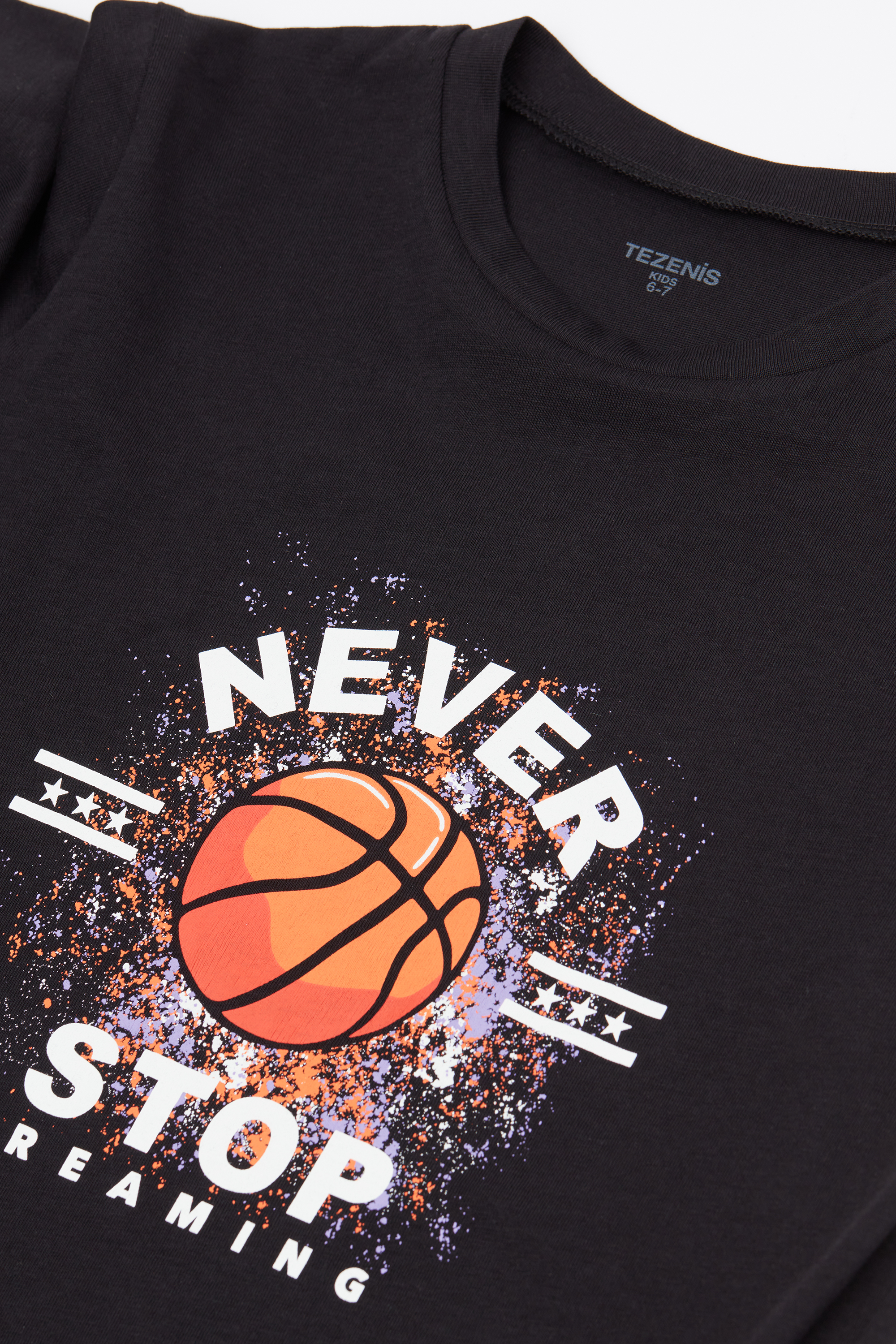 Pyjama Long Gar&ccedil;on Coton Imprim&eacute; &laquo; Never Stop &raquo;