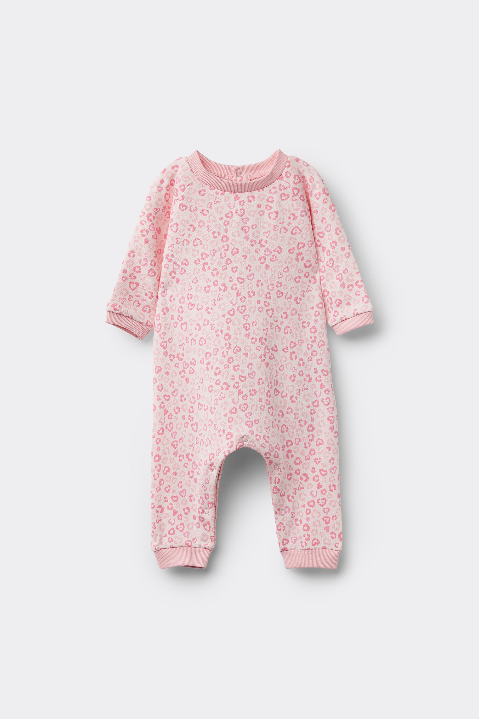 Baby Heavy Cotton Fleece Playsuit with Long Sleeves