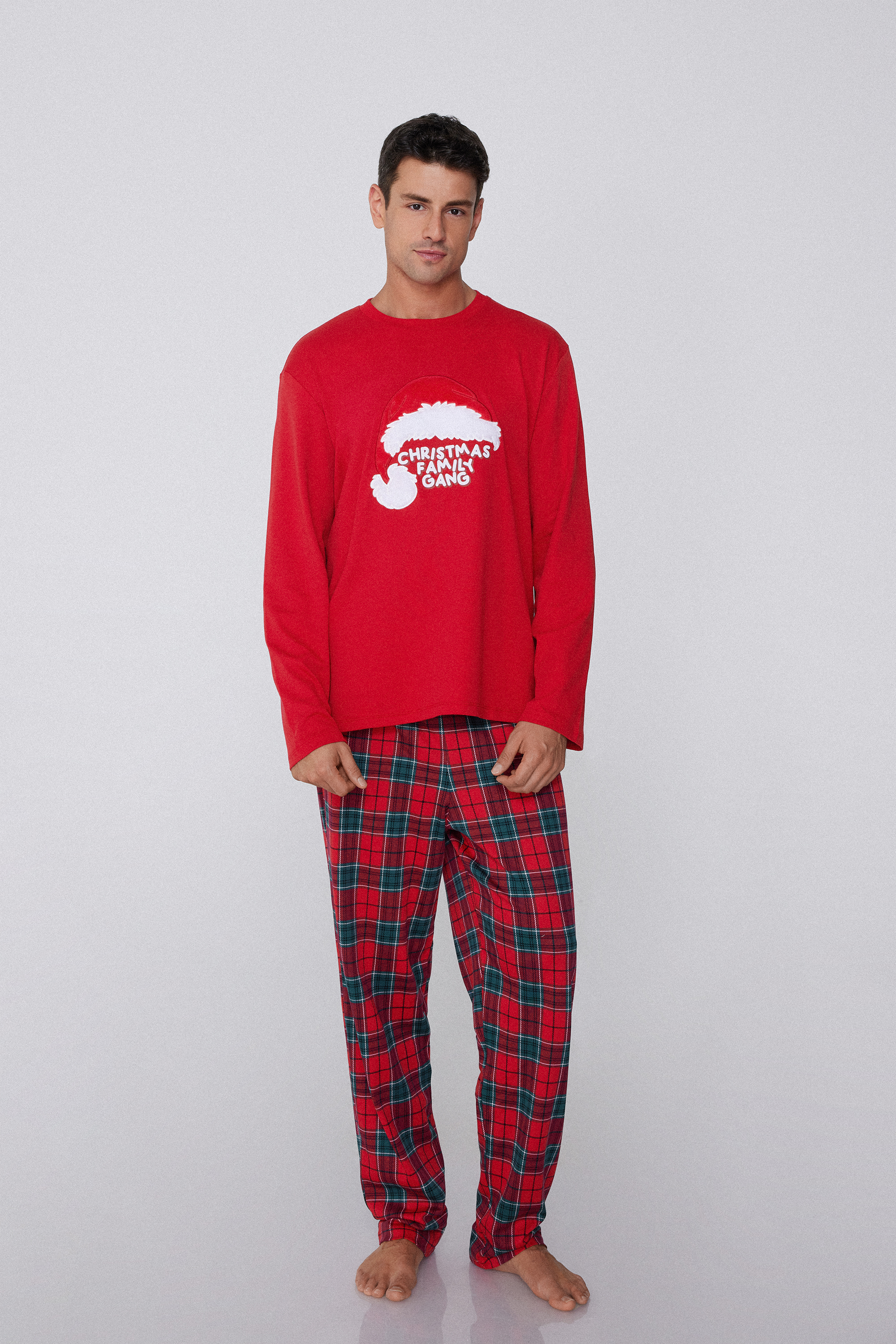 Pijama Comprido Algod&atilde;o Grosso Patch Family Gang