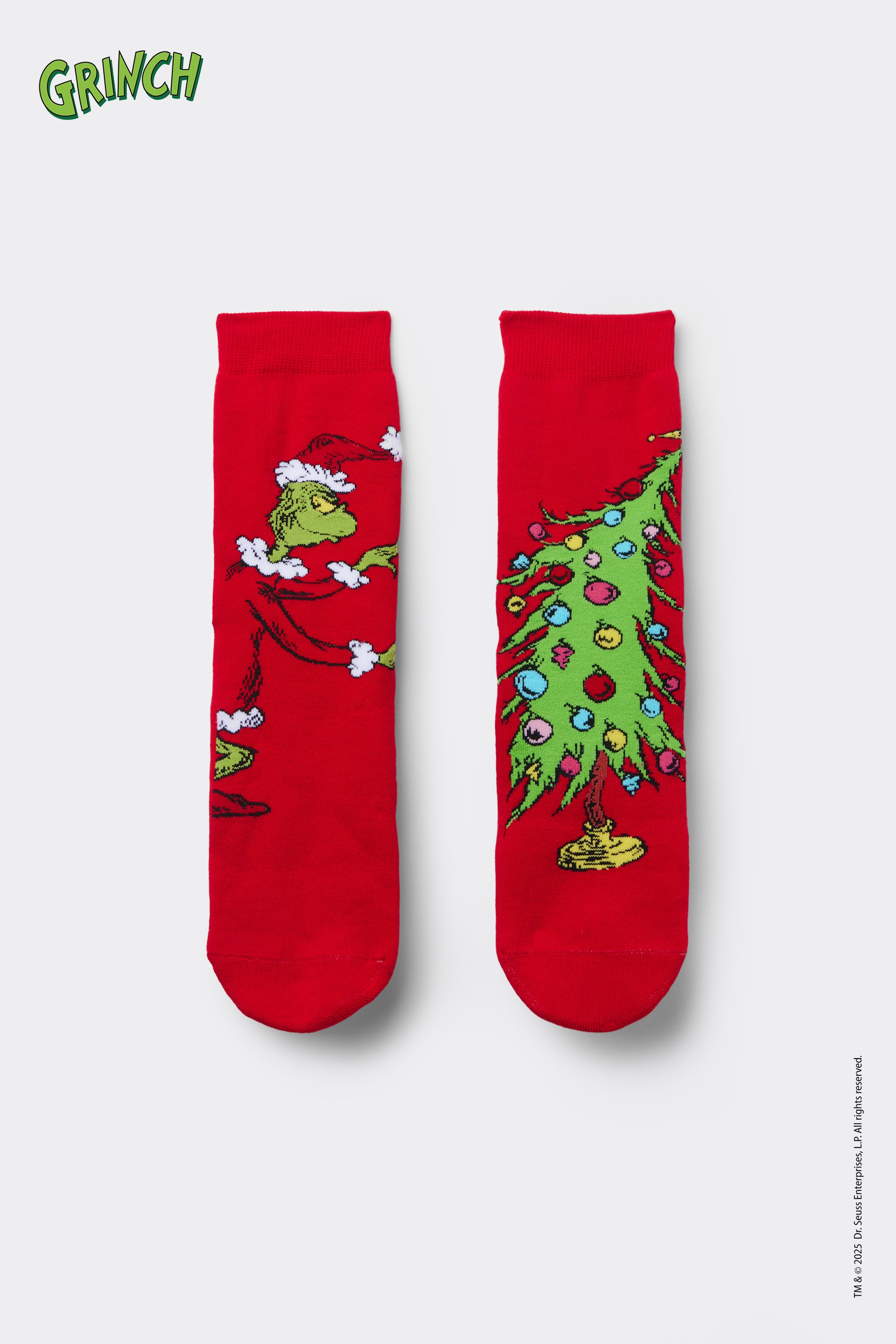Men's Grinch Print Non-Slip Short Socks