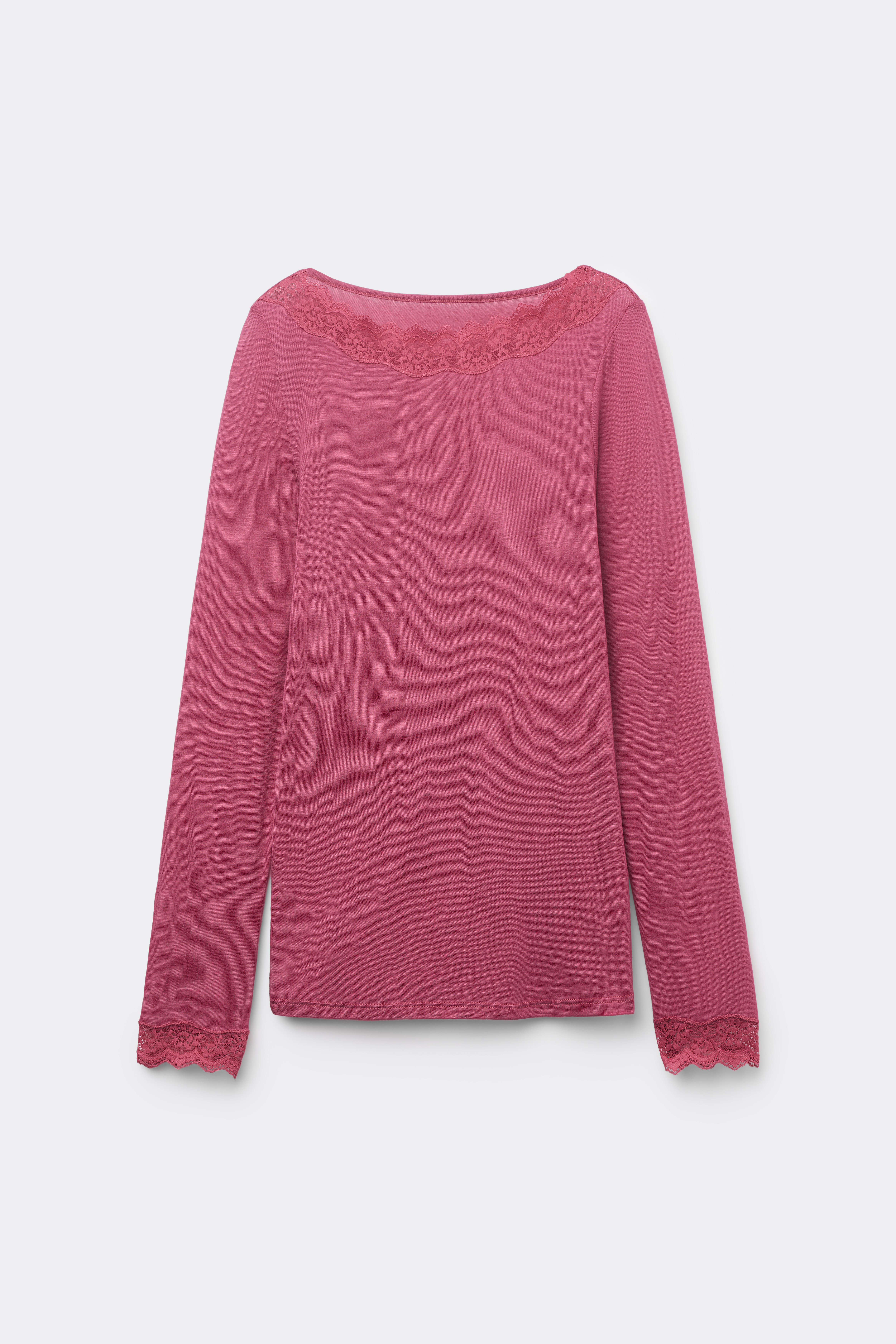 Джемпер із Вирізом &laquo;Човник&raquo; із Довгими Рукавами з Мериносової Вовни й Мережива