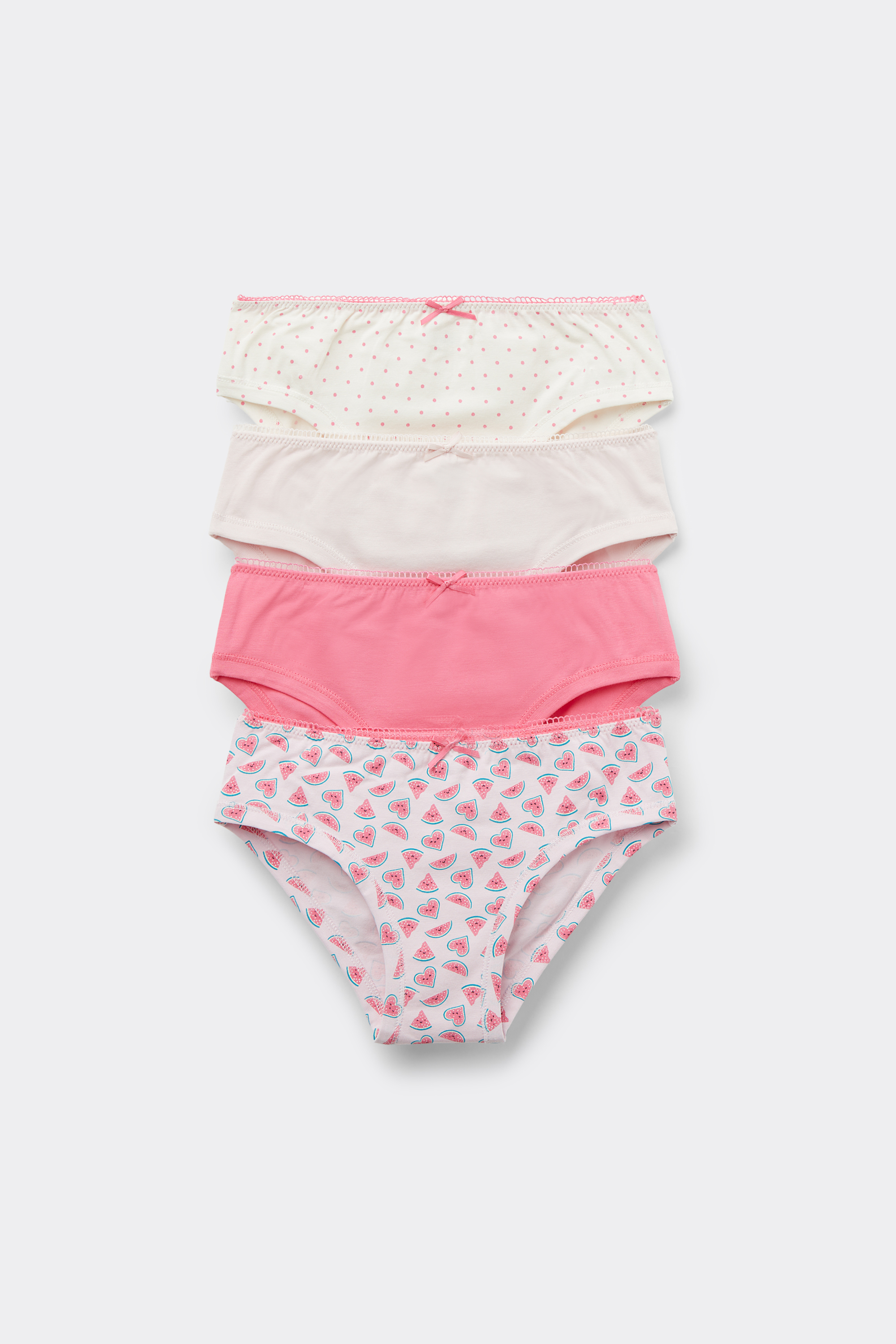4 Pairs of Girls&rsquo; Printed Cotton Knickers