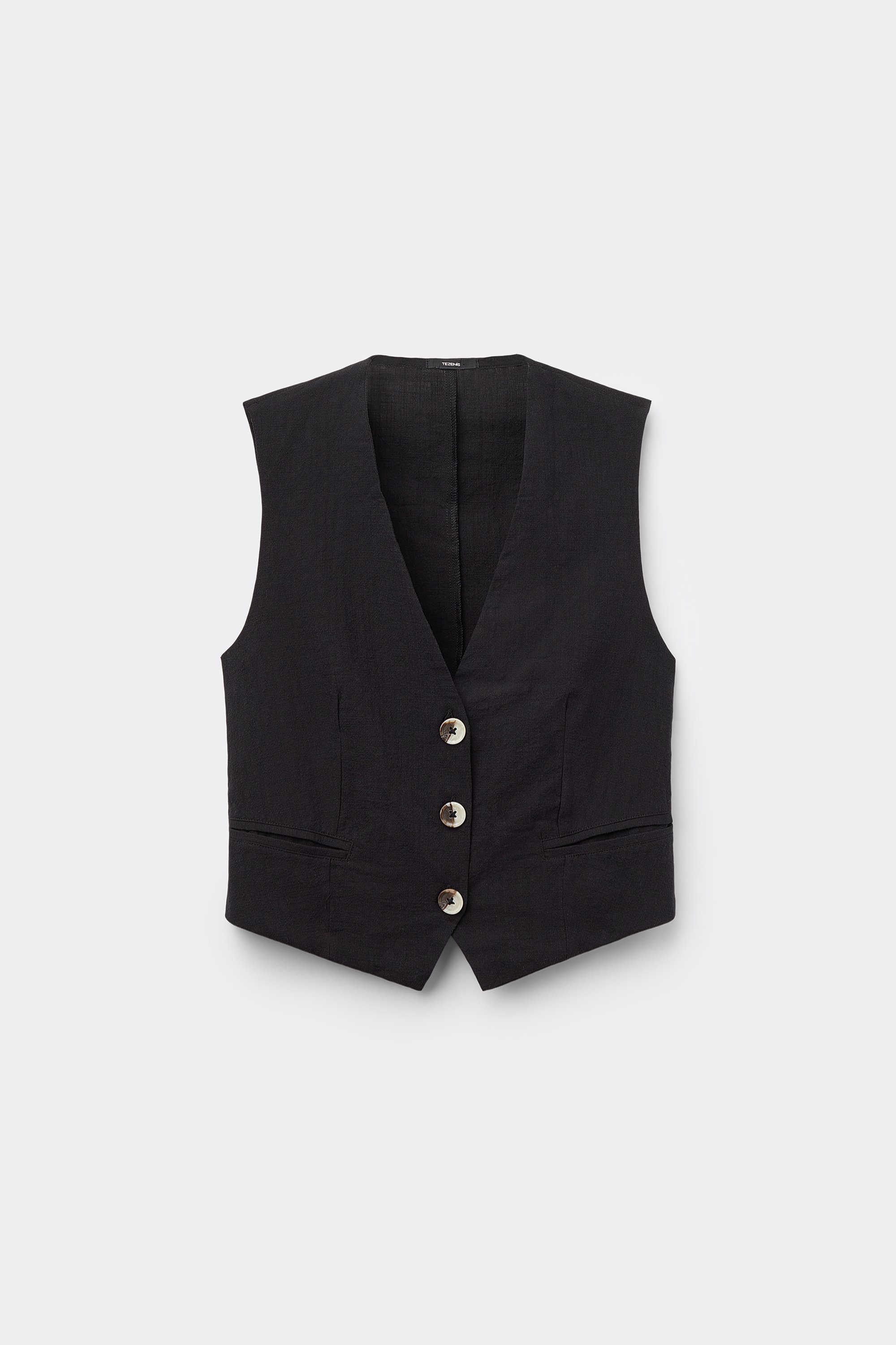 Vesta s V&yacute;strihom do V zo 100 % Bavlnen&eacute;ho Pl&aacute;tna