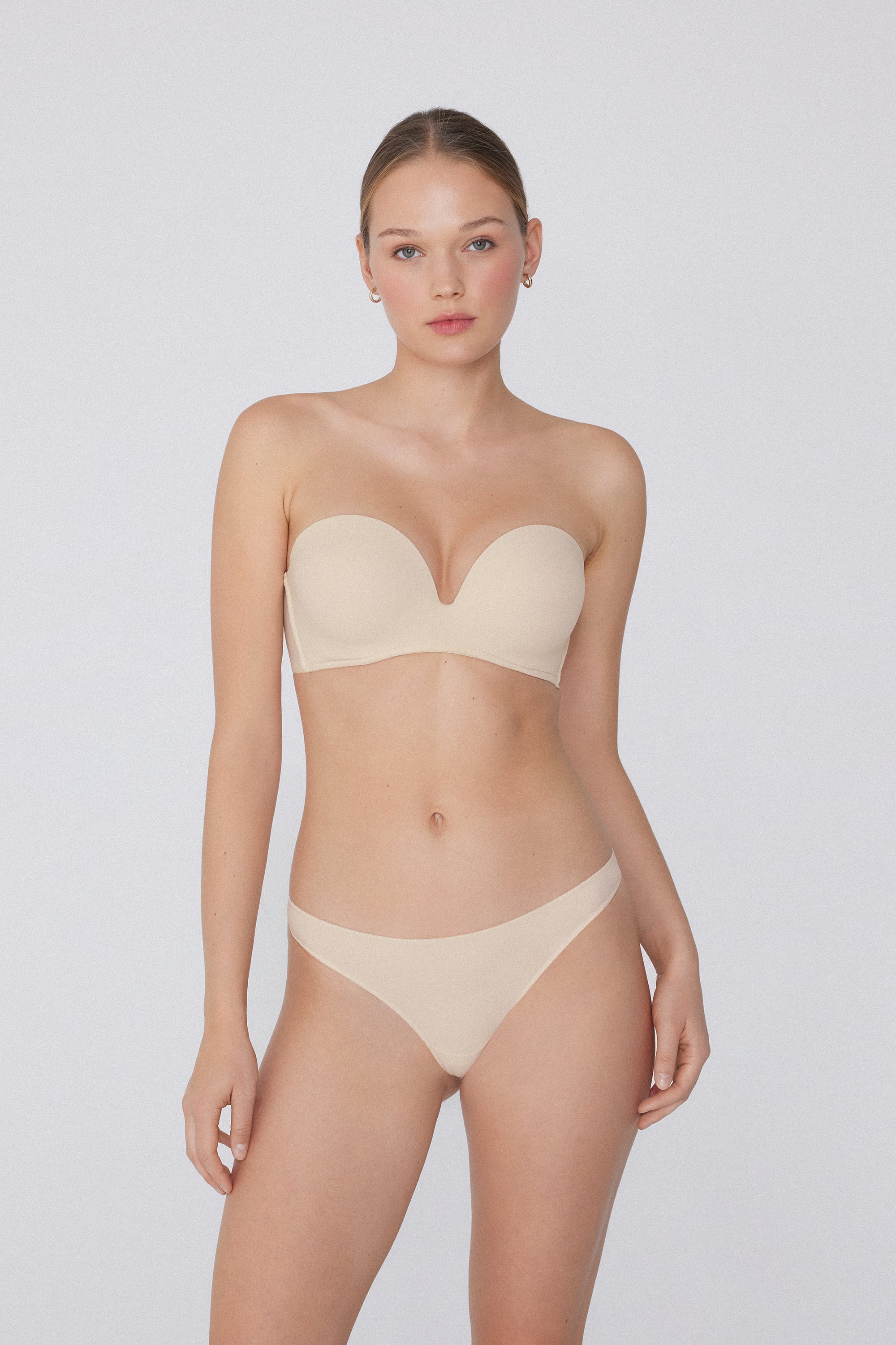 Soutien-gorge Bandeau Rembourr&eacute; D&eacute;collet&eacute; Microfibre Recycl&eacute;e