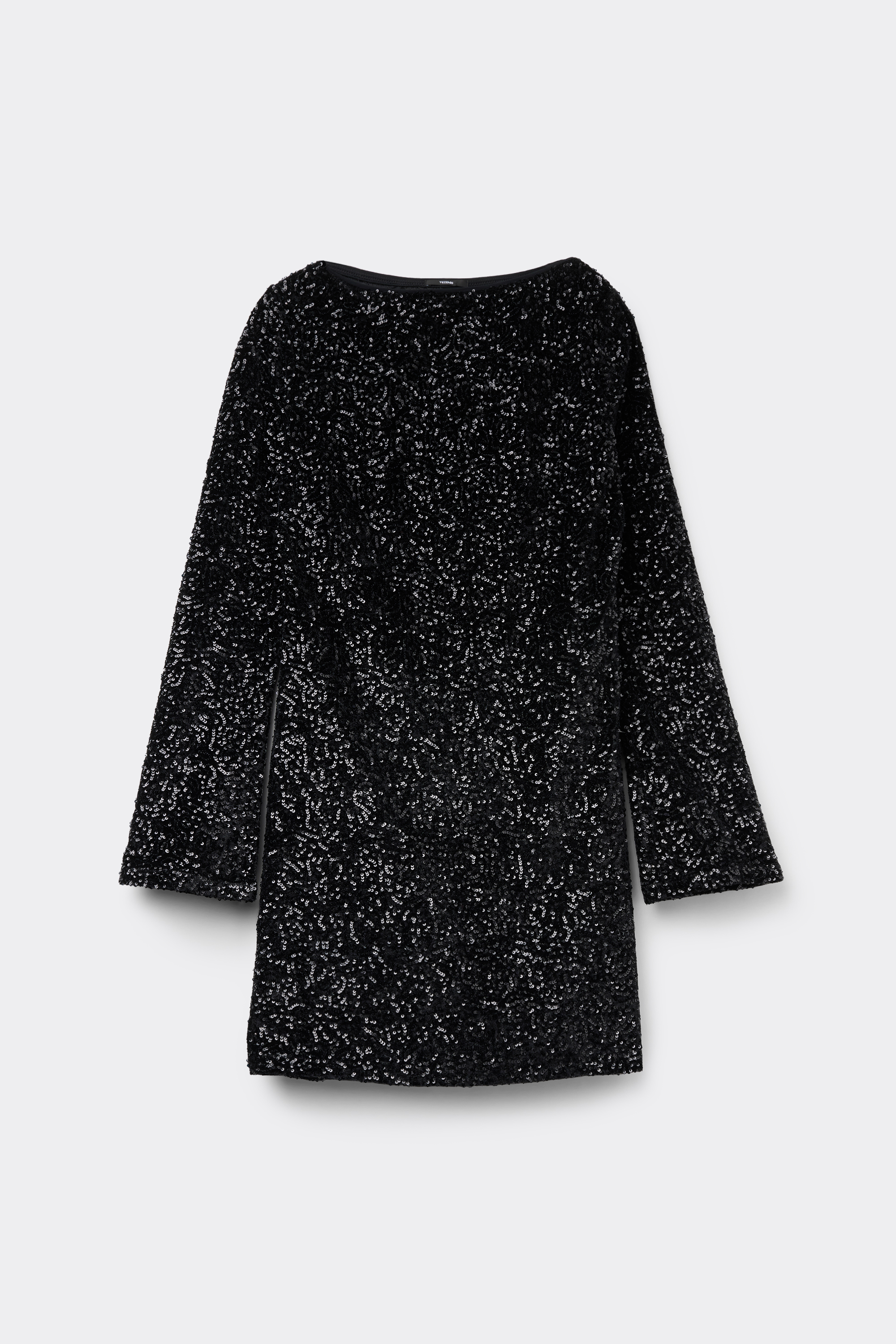 Long-Sleeved Sequined Mini Dress