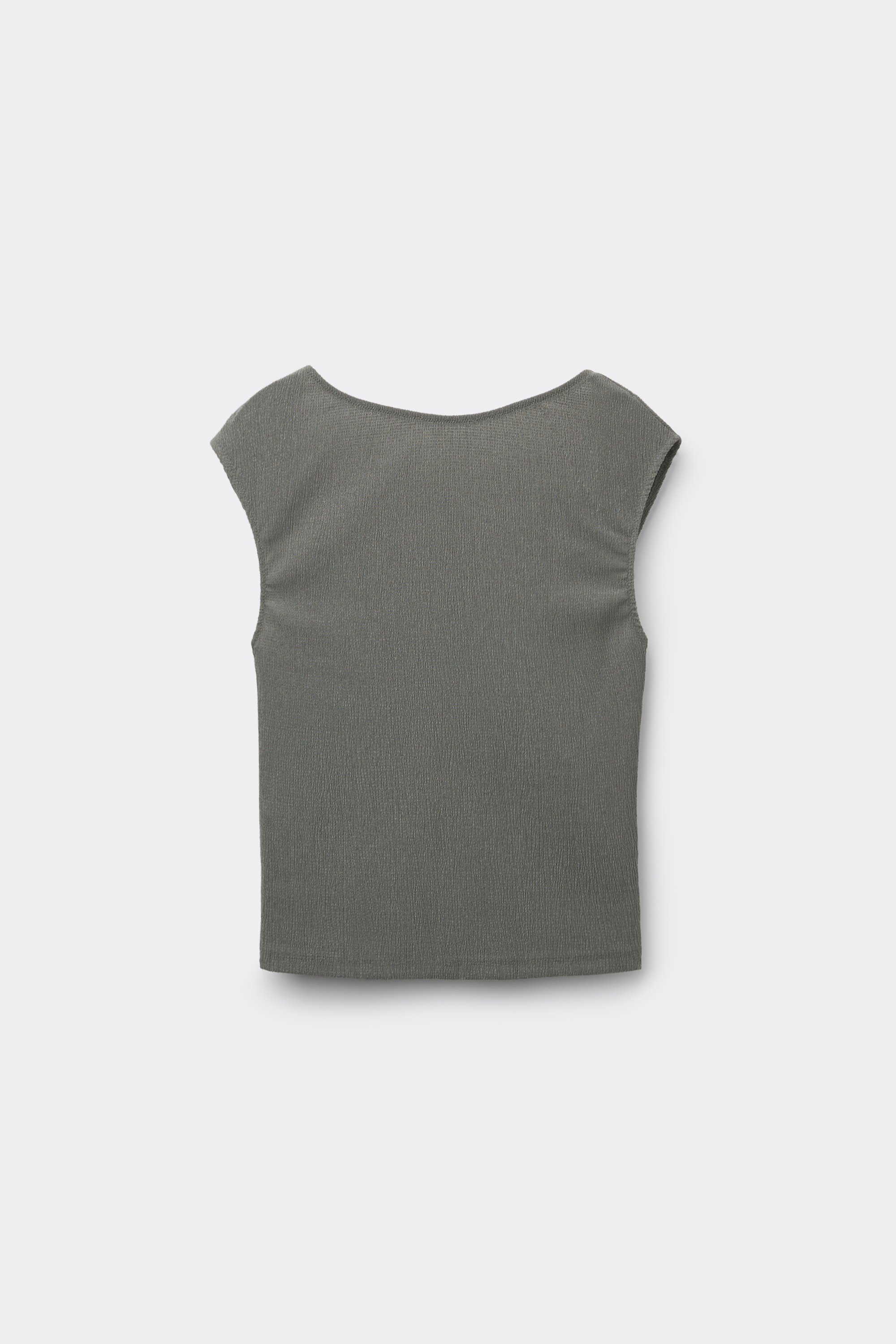 Crepe-Effect Crop Top