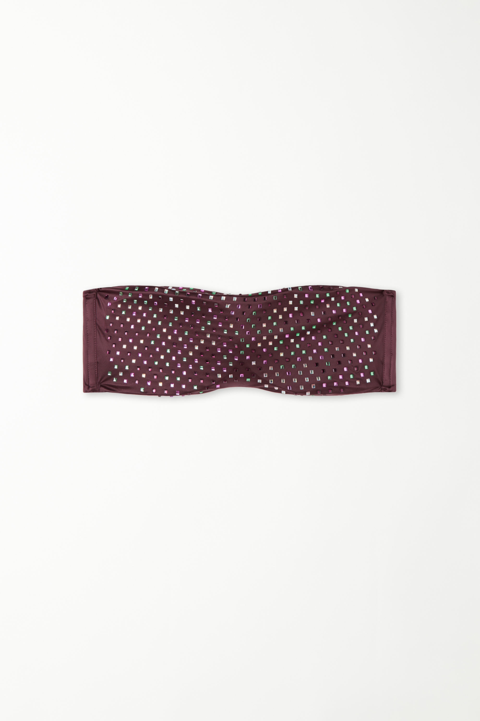 Shiny Quartz Bandeau Bikini Top with Removable Padding