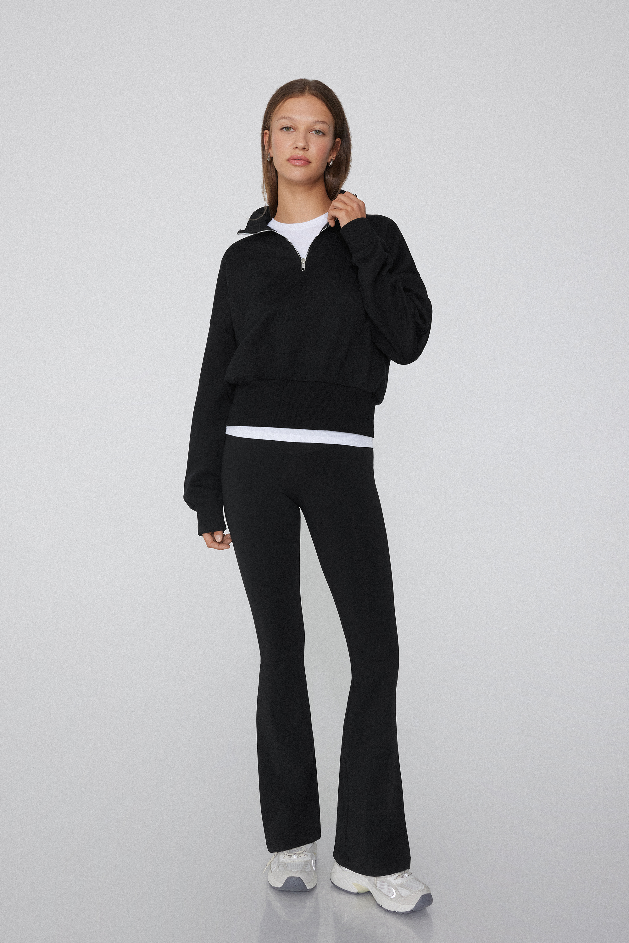 Cropped Zip-Up Sweatshirt