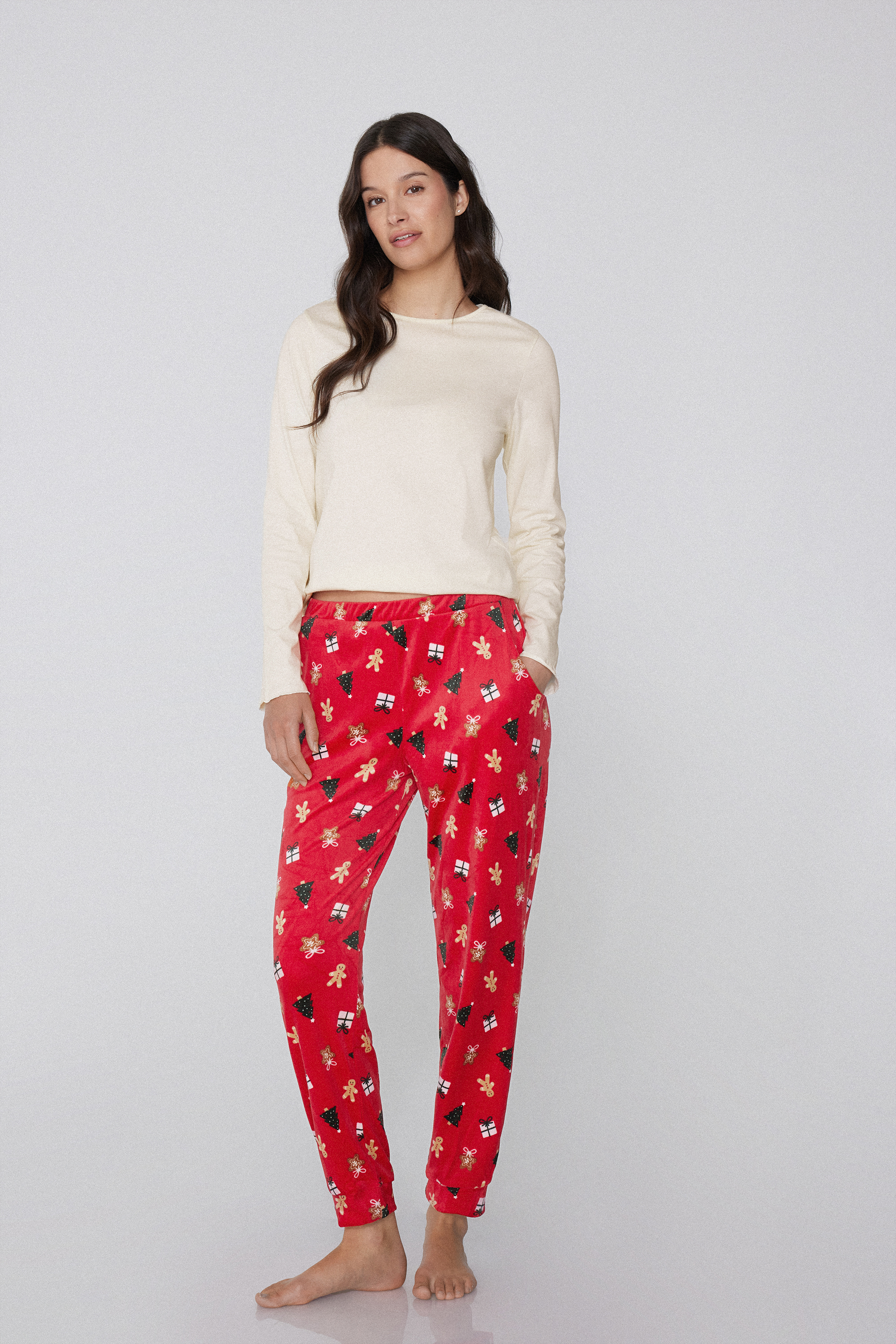 Printed Microfleece Jogger Pants