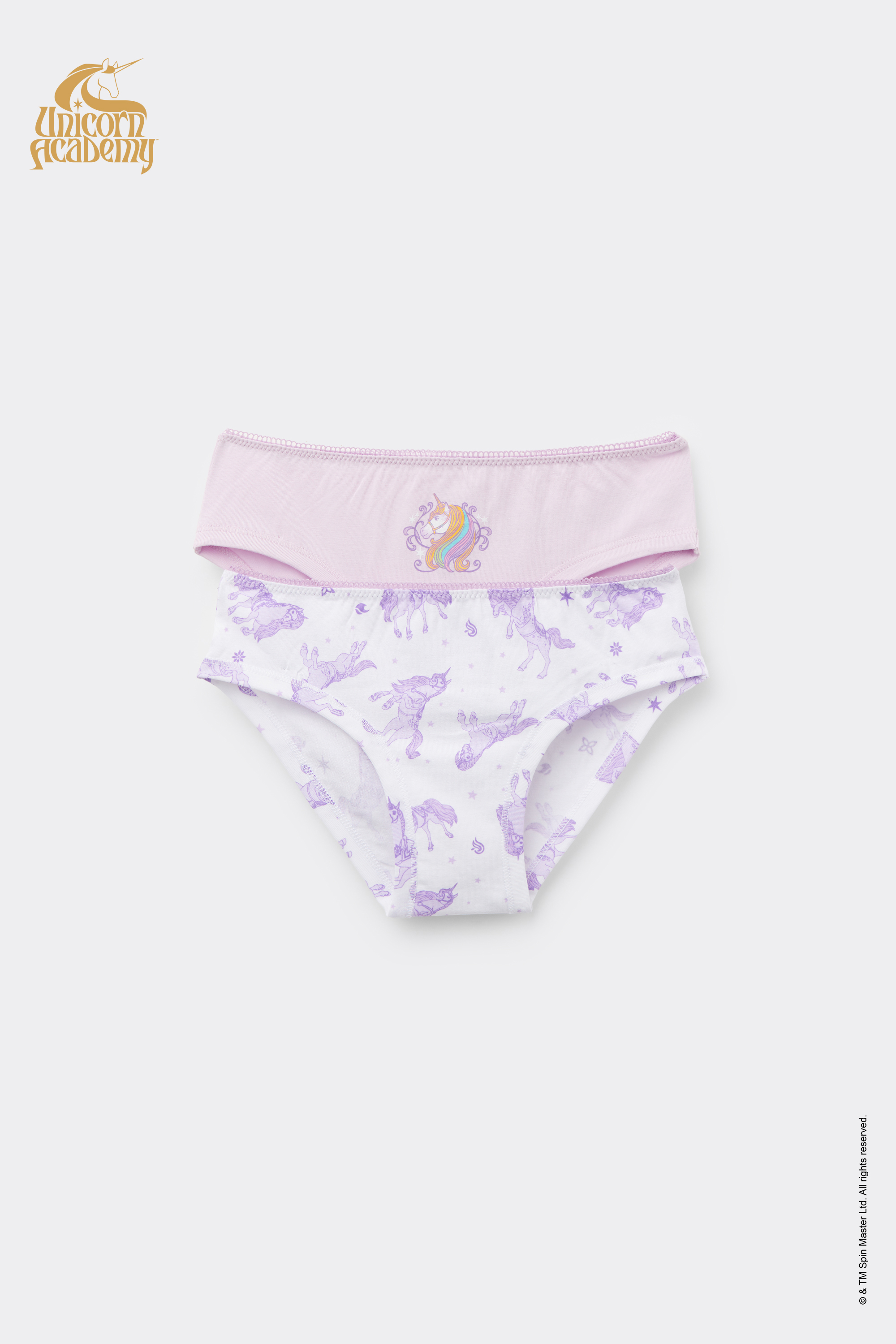 2 Pairs of Girls&rsquo; Unicorn Academy Cotton Knickers