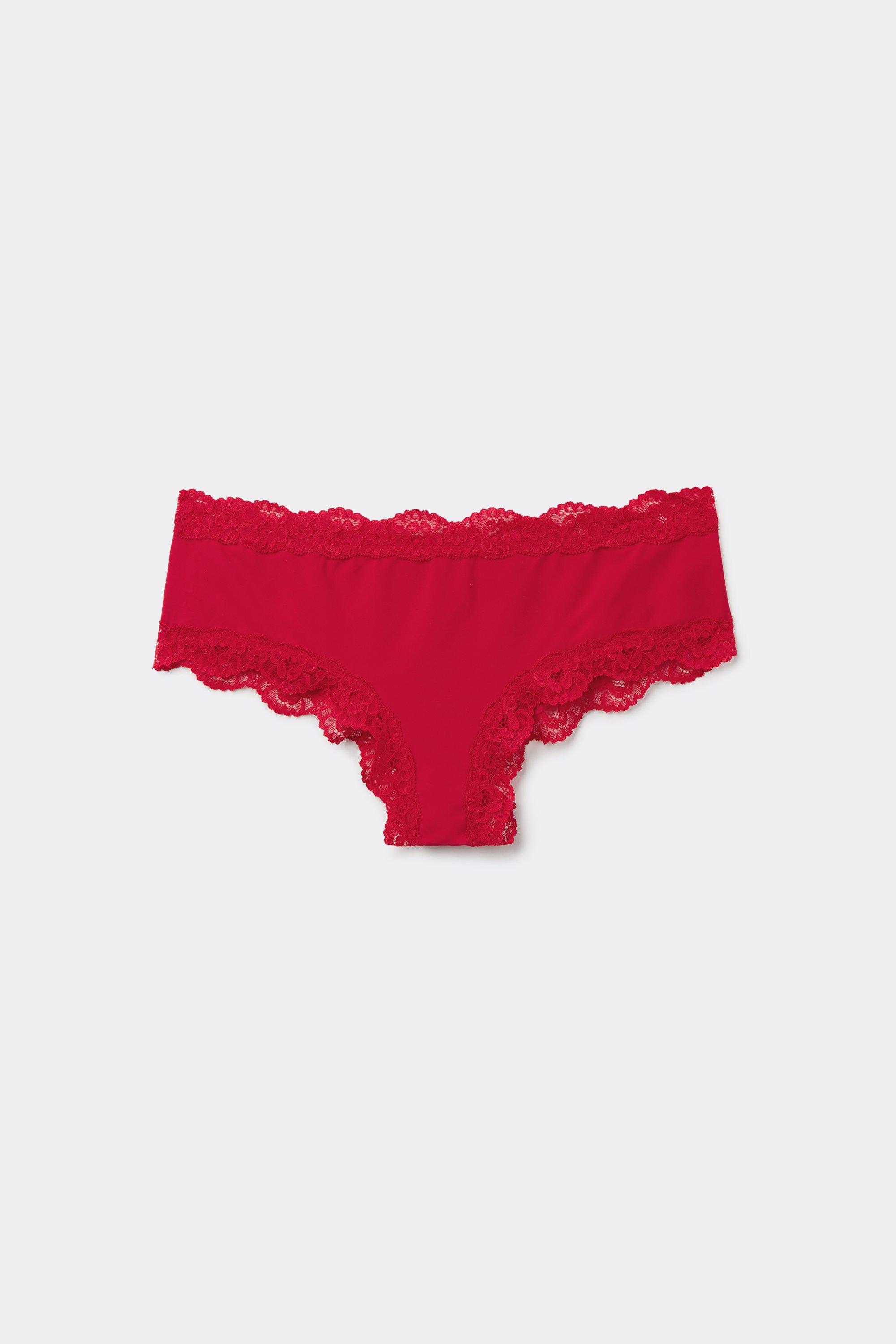 Recycled Microfiber and Lace Brazilian Hipster Panties