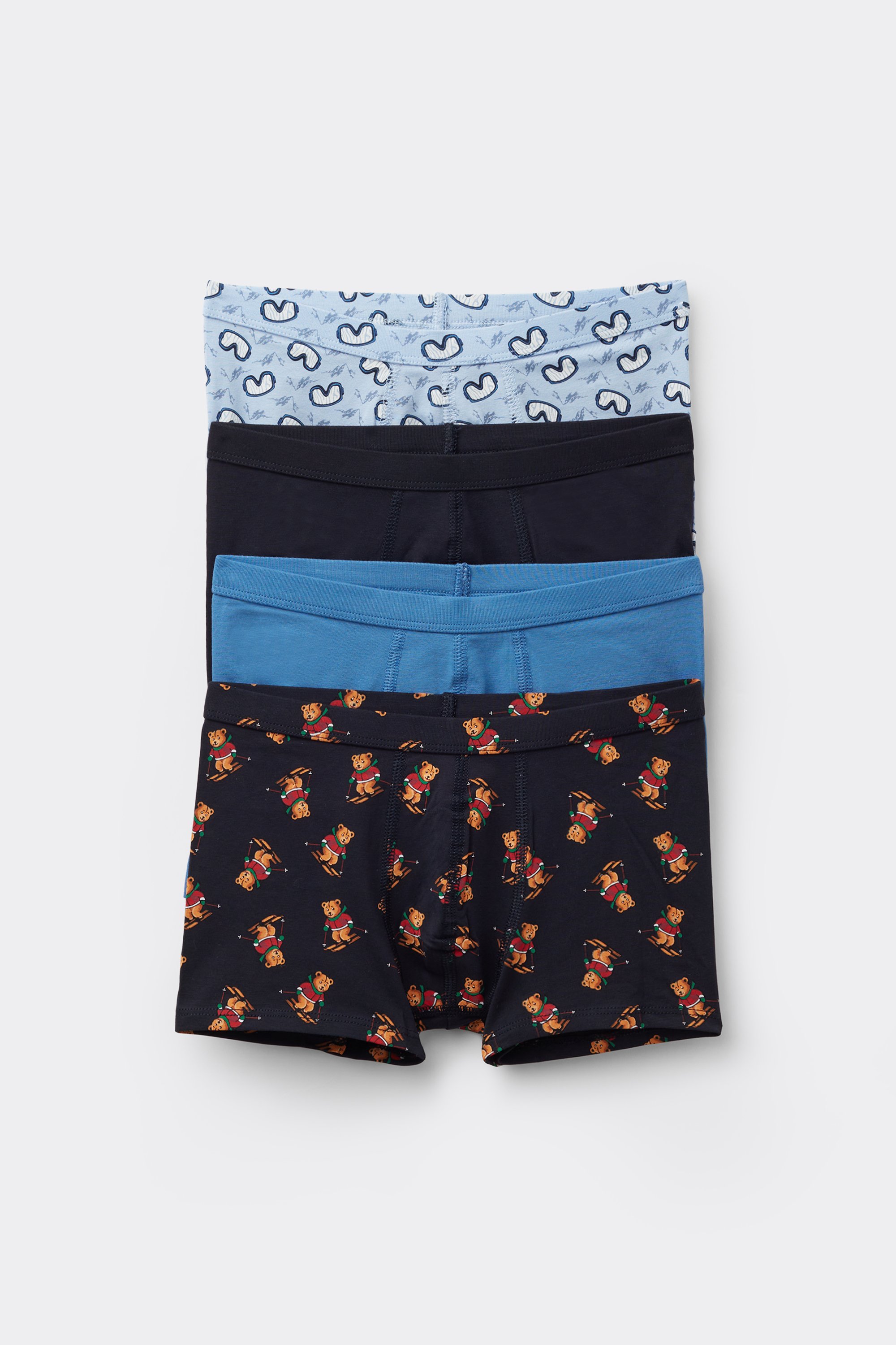 4 Pairs of Boys' Printed Cotton Boxers