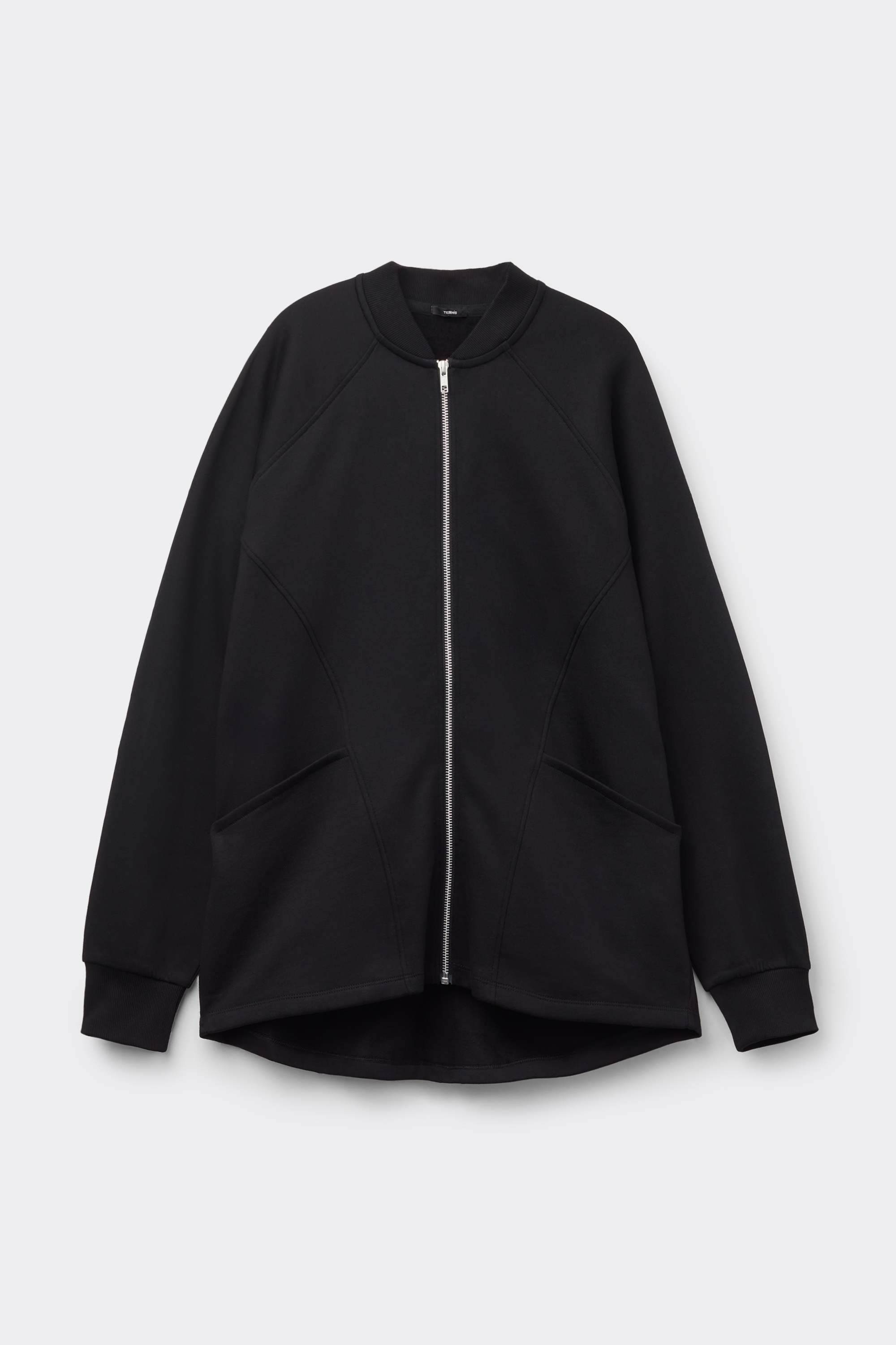 Asymmetric Long Sleeve Zip Sweatshirt with Pockets