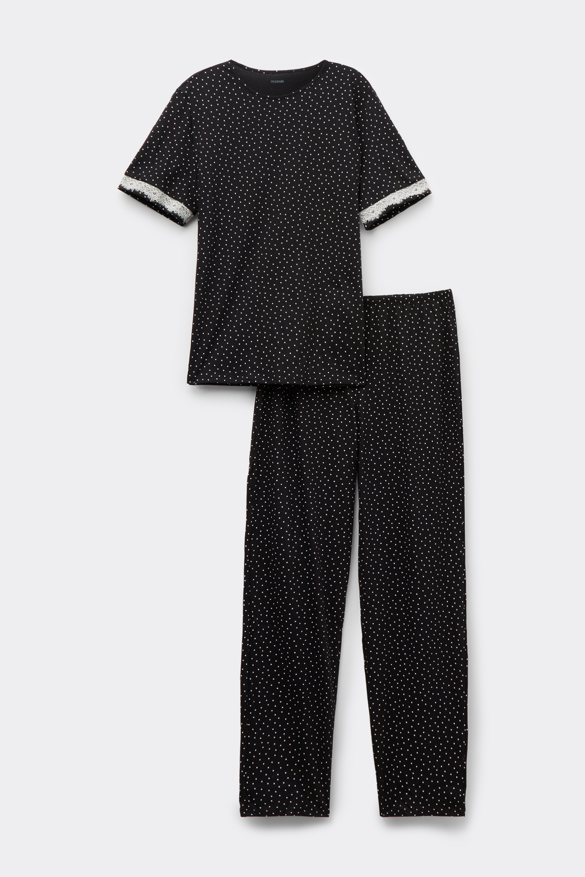 Pigiama Mezza Manica in Cotone Micro Pois