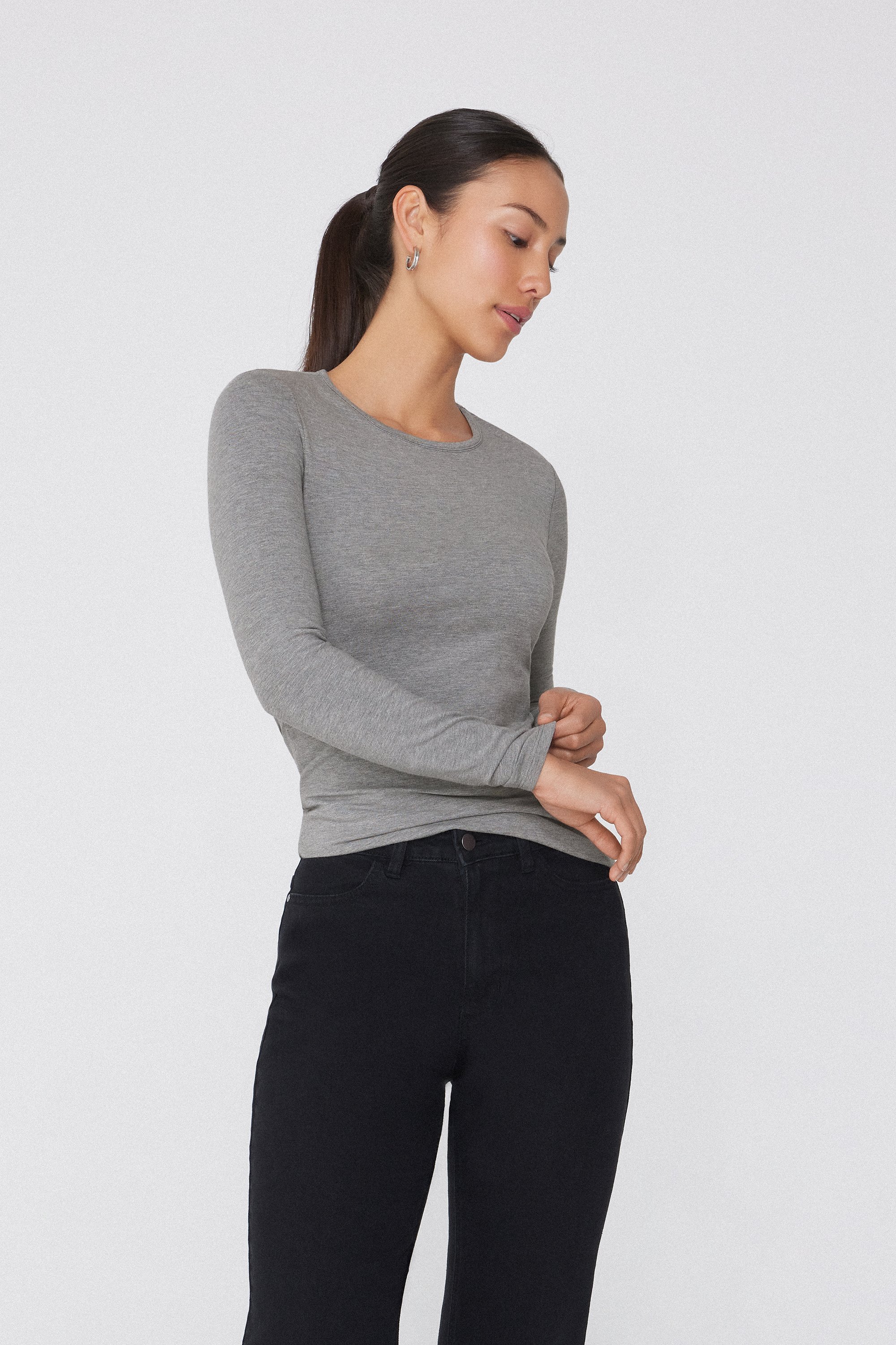 Thermal Modal and Cotton Crew-Neck Top