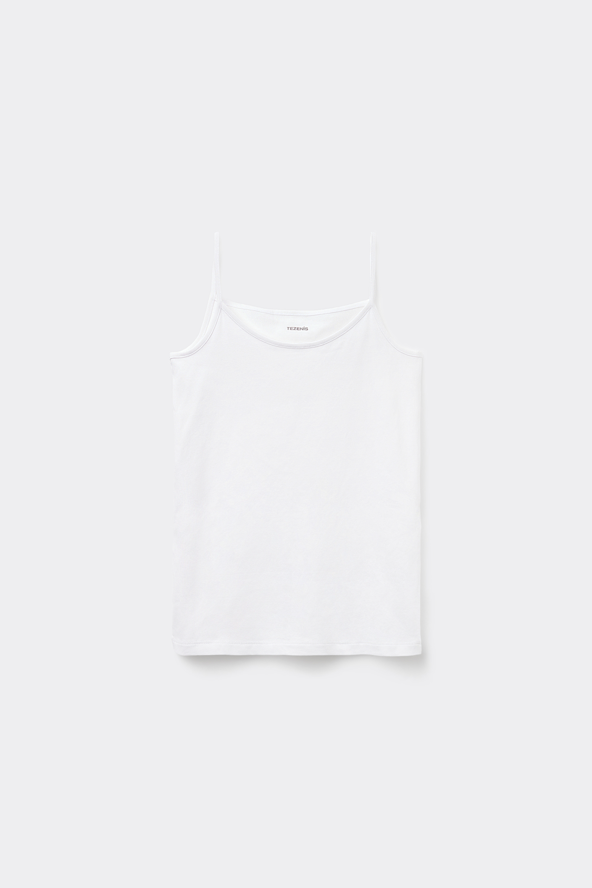 Girls&rsquo; Cotton Camisole with Thin Shoulder Straps and Rounded Neck