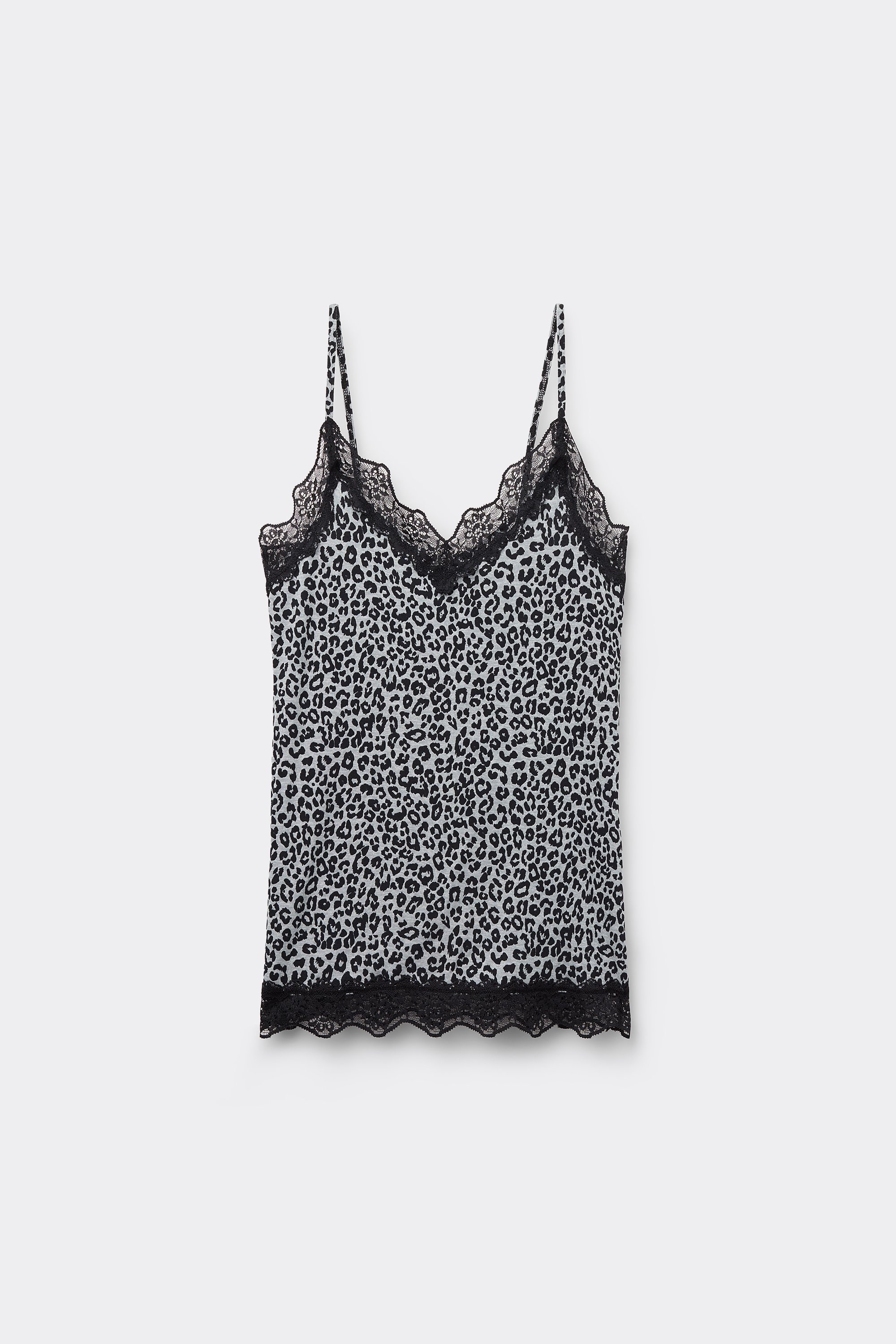 V Neck Tank Top with Lace Insert