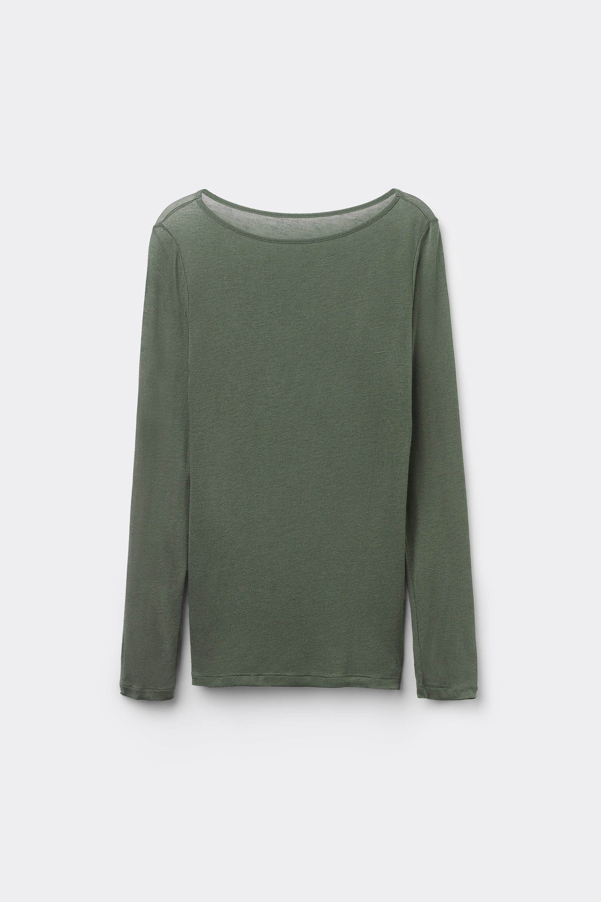 Haut Ultra-l&eacute;ger Col Bateau Viscose Laine M&eacute;rinos