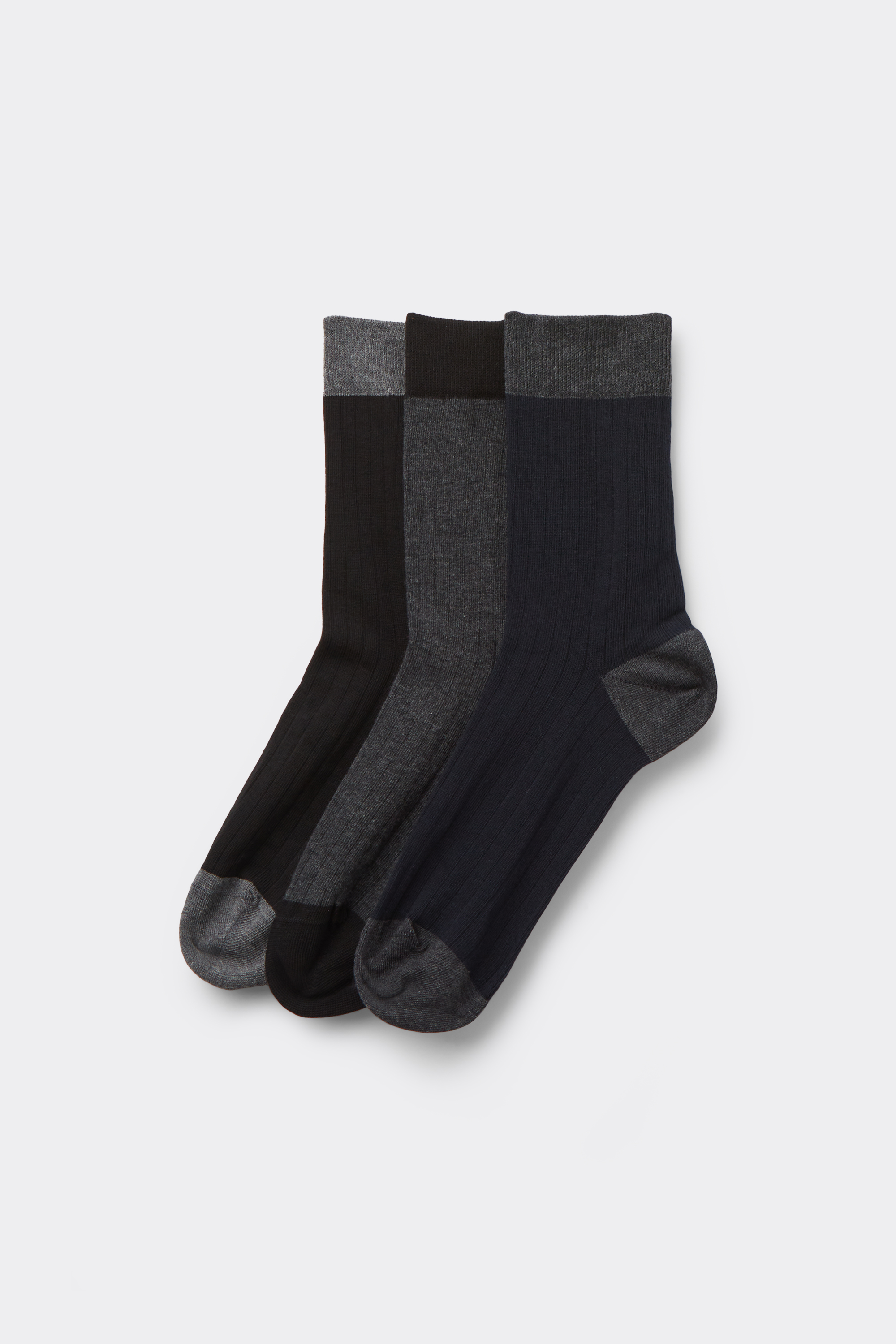 3 Pairs of Men&rsquo;s Patterned Edgeless Cotton Crew Socks