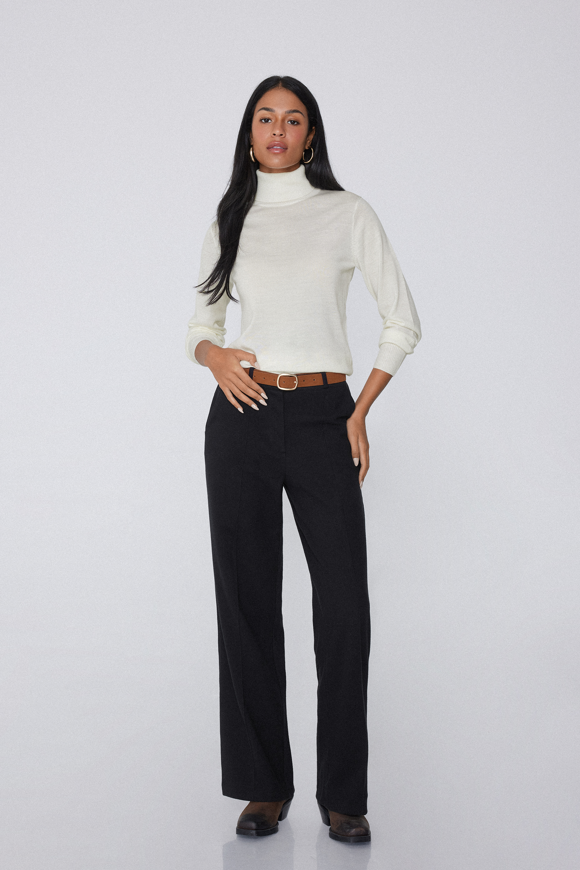 Długie Pł&oacute;cienne Spodnie Palazzo