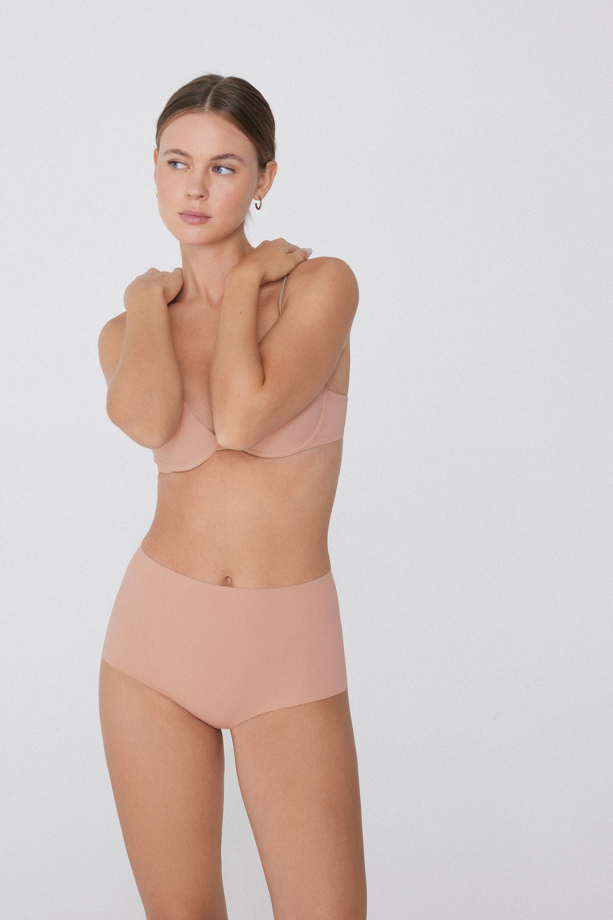 High-Waisted Laser-Cut Microfiber Hipster Panties