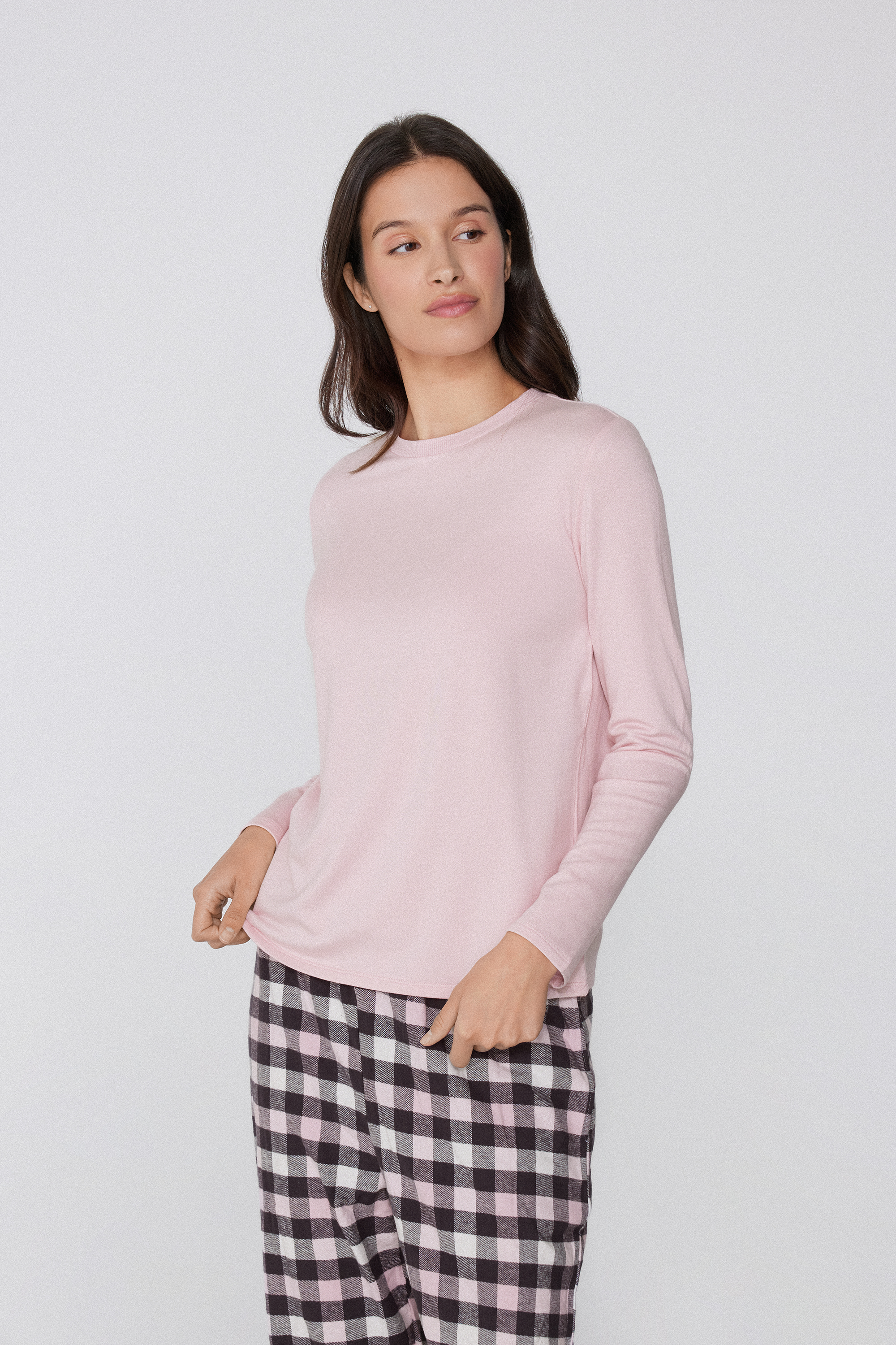 Brushed Long Sleeve Crewneck Viscose Sweater