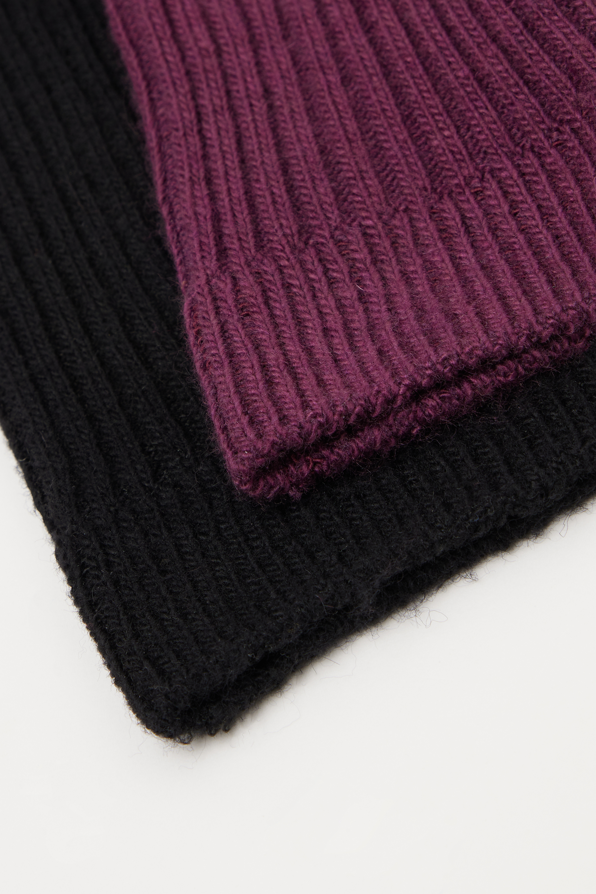 2 Pairs of Women&rsquo;s Ribbed Wool Blend Short Socks