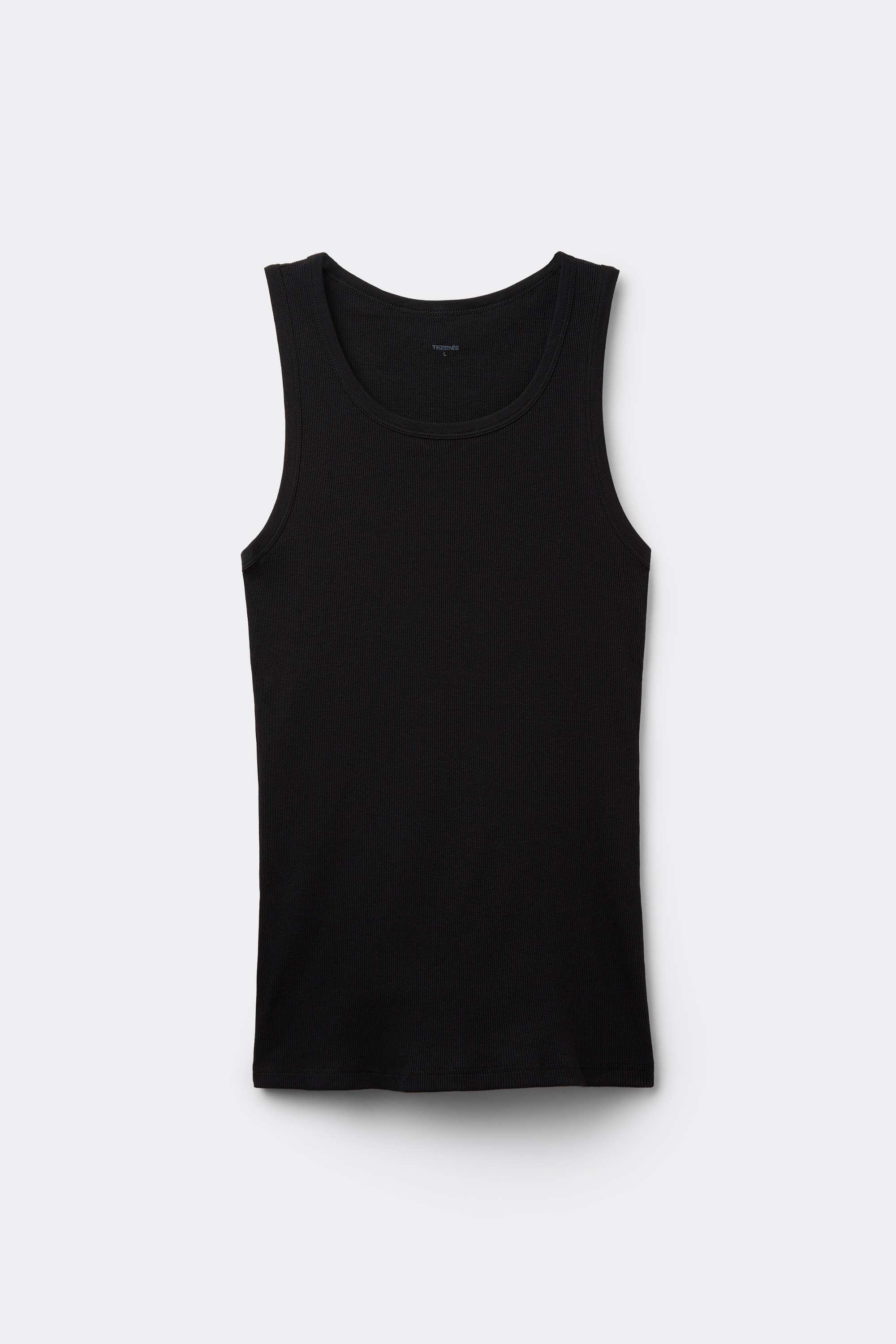 Men's Cotton Ribbed Tank Top with Wide Shoulder Straps