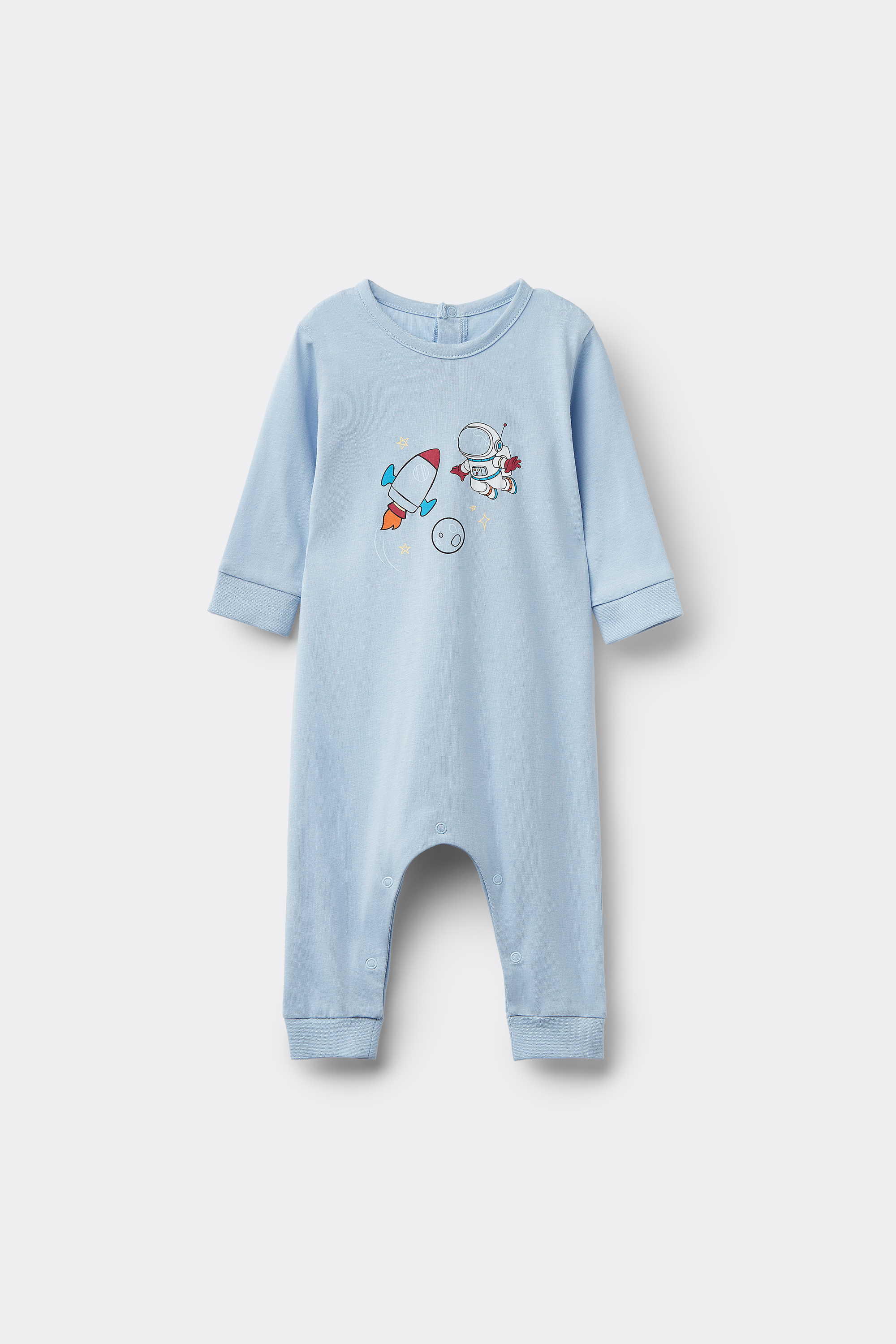 Baby Pure Cotton Playsuit with Long Sleeves