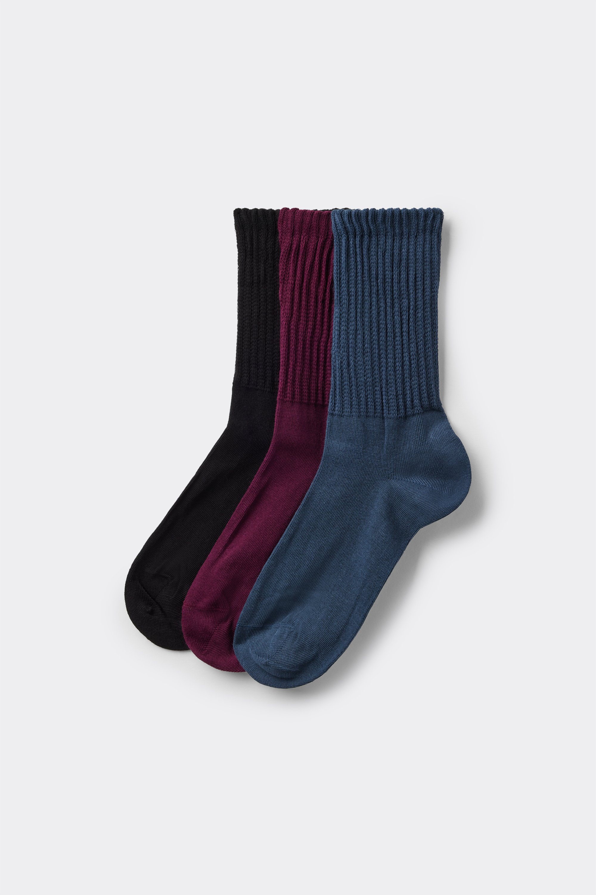3 Paires Chaussettes 3/4 Coton C&ocirc;tel&eacute; Femme