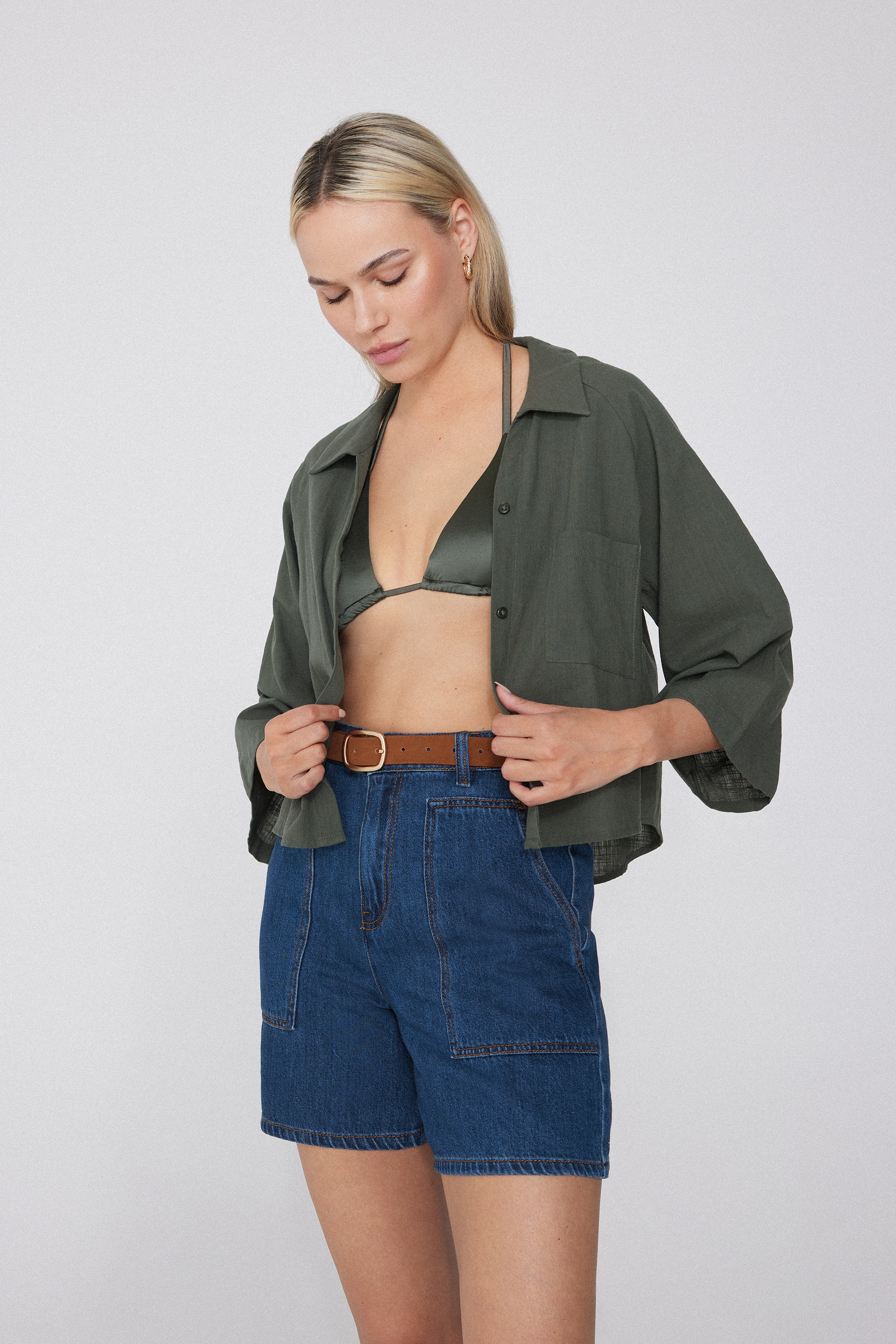 Denim Shorts with Pockets