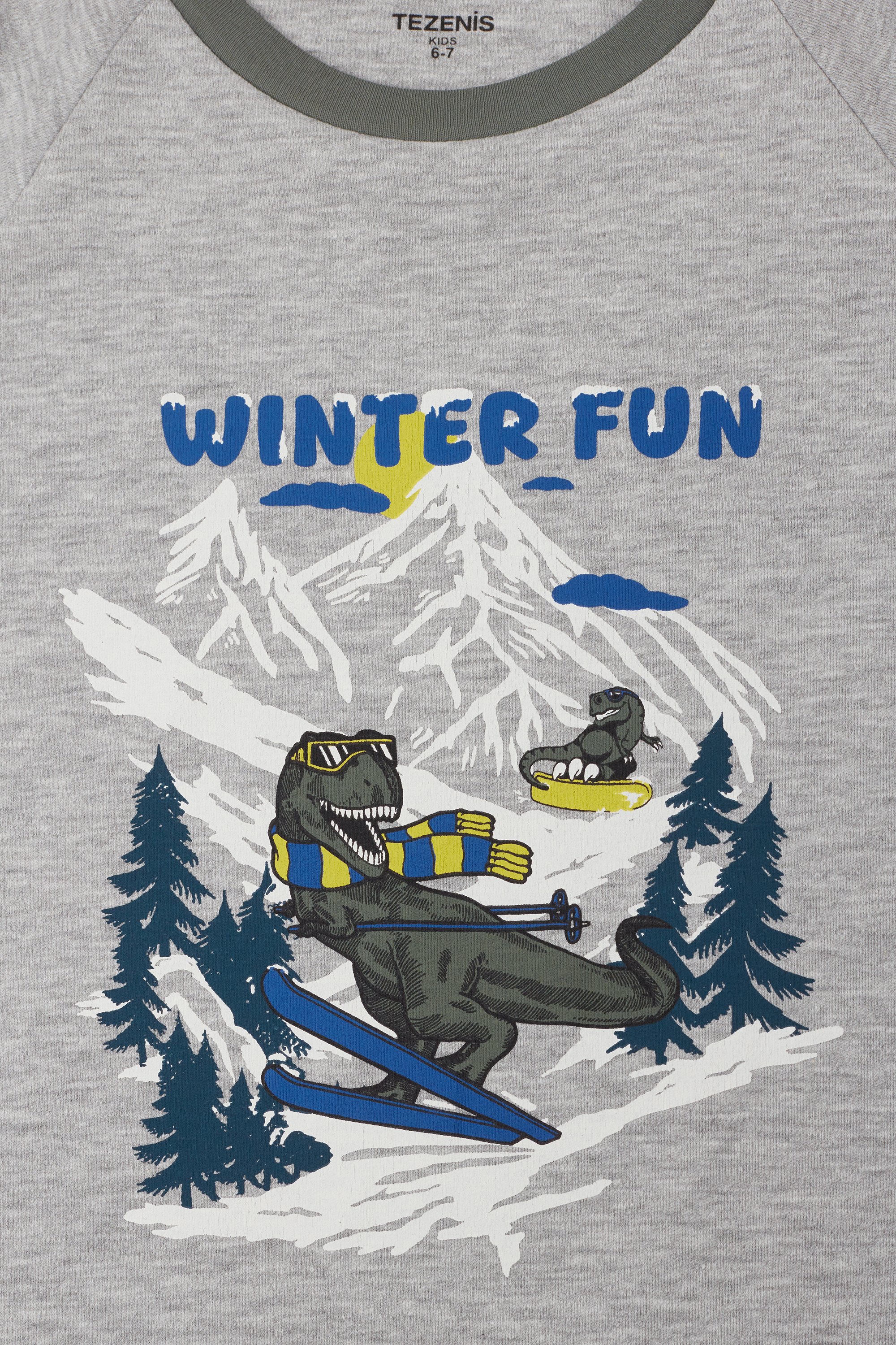 Pyjama Long Gar&ccedil;on Coton &Eacute;pais Imprim&eacute; Dino