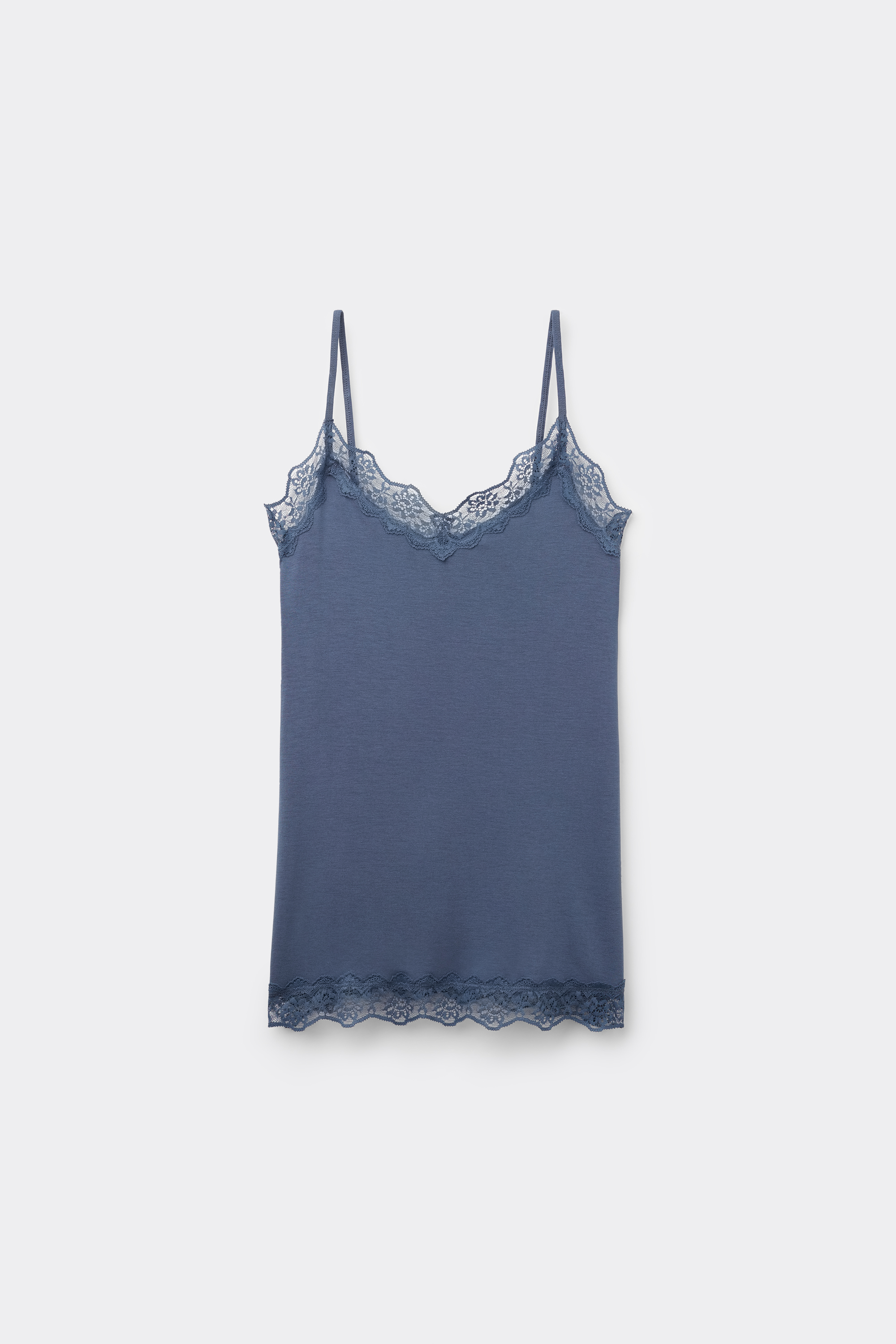 V-Neck Viscose Camisole with Lace