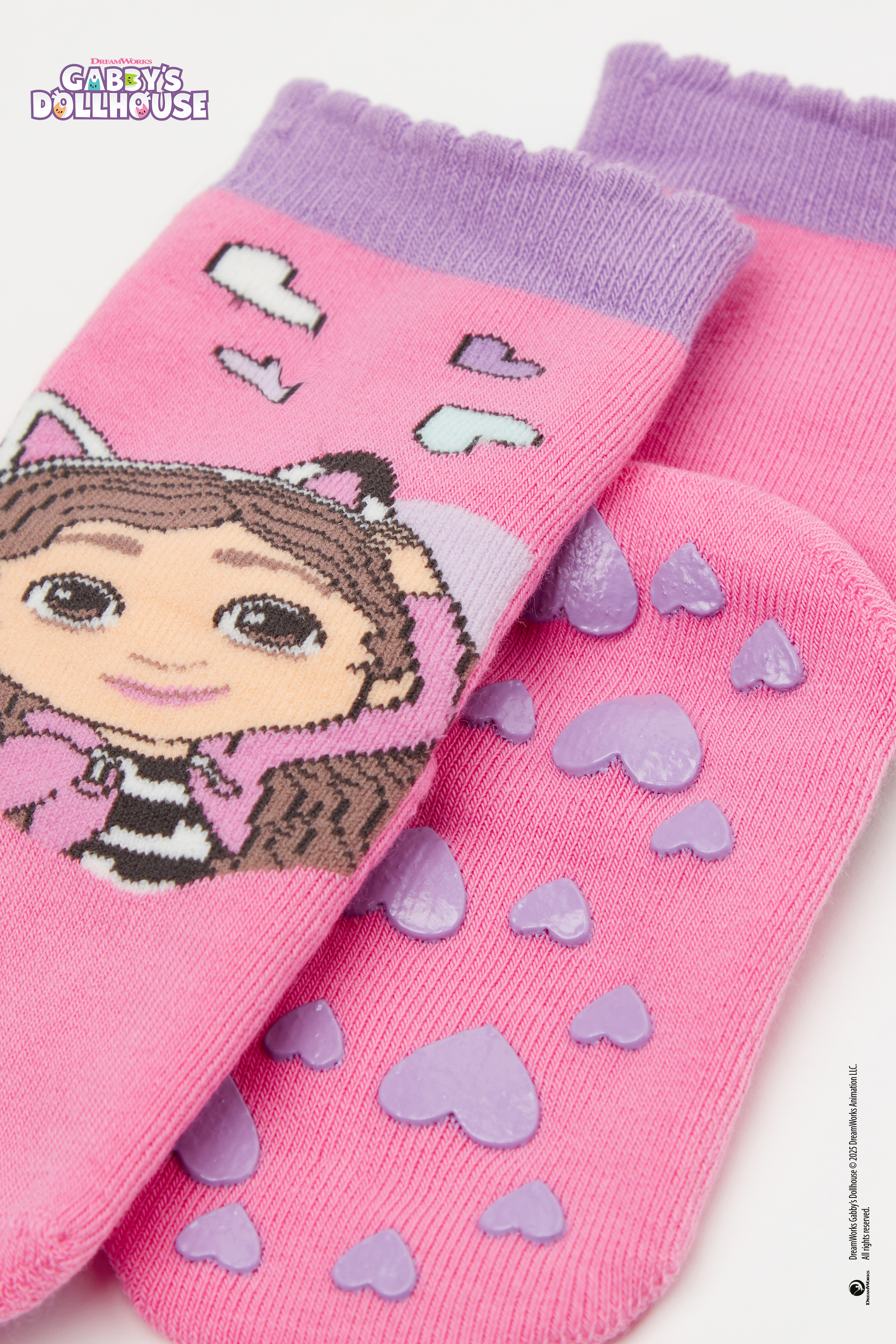 Short Non-Slip Socks with Gabby Print