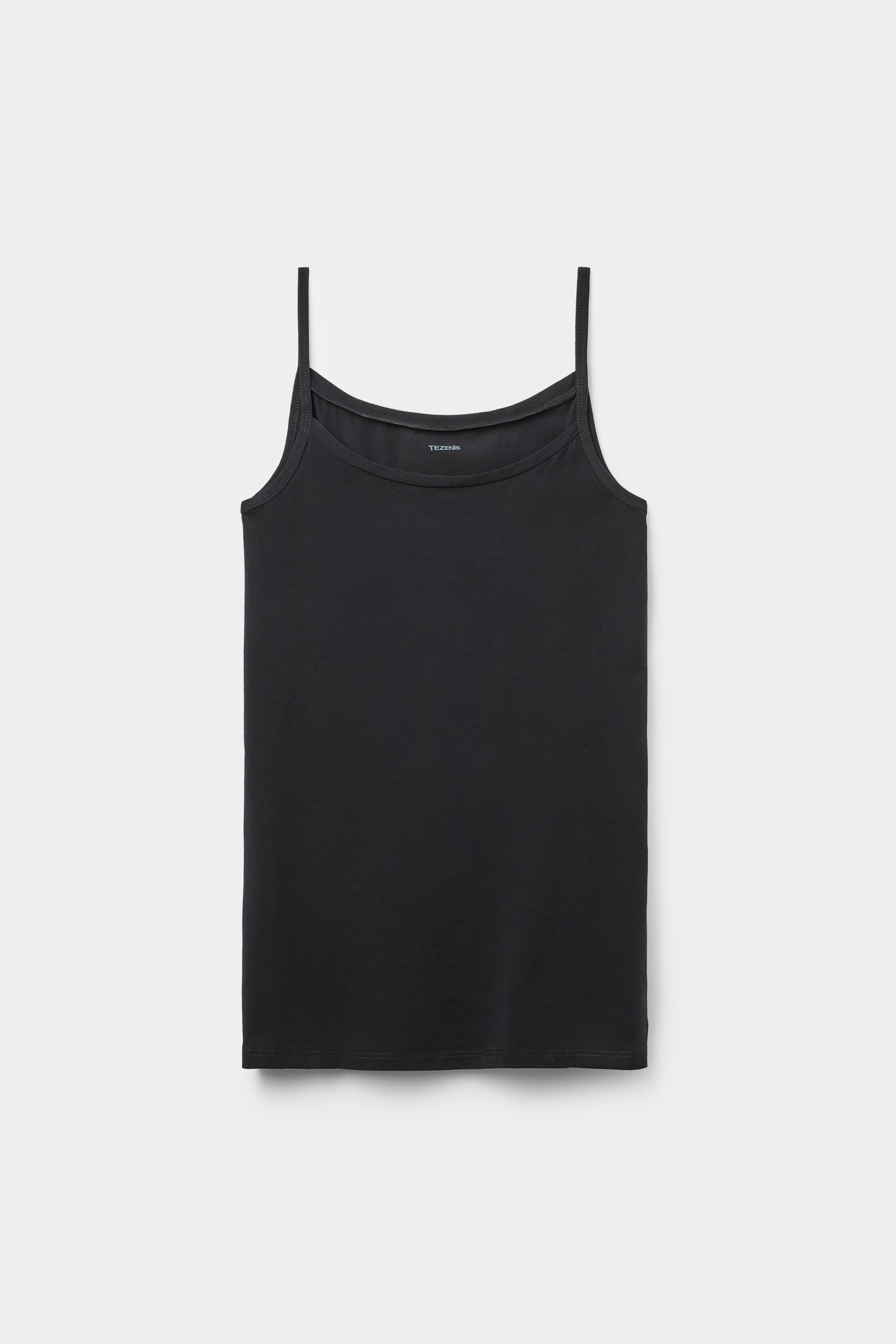 Top aus elastischer Bio-Baumwolle mit rundem Ausschnitt