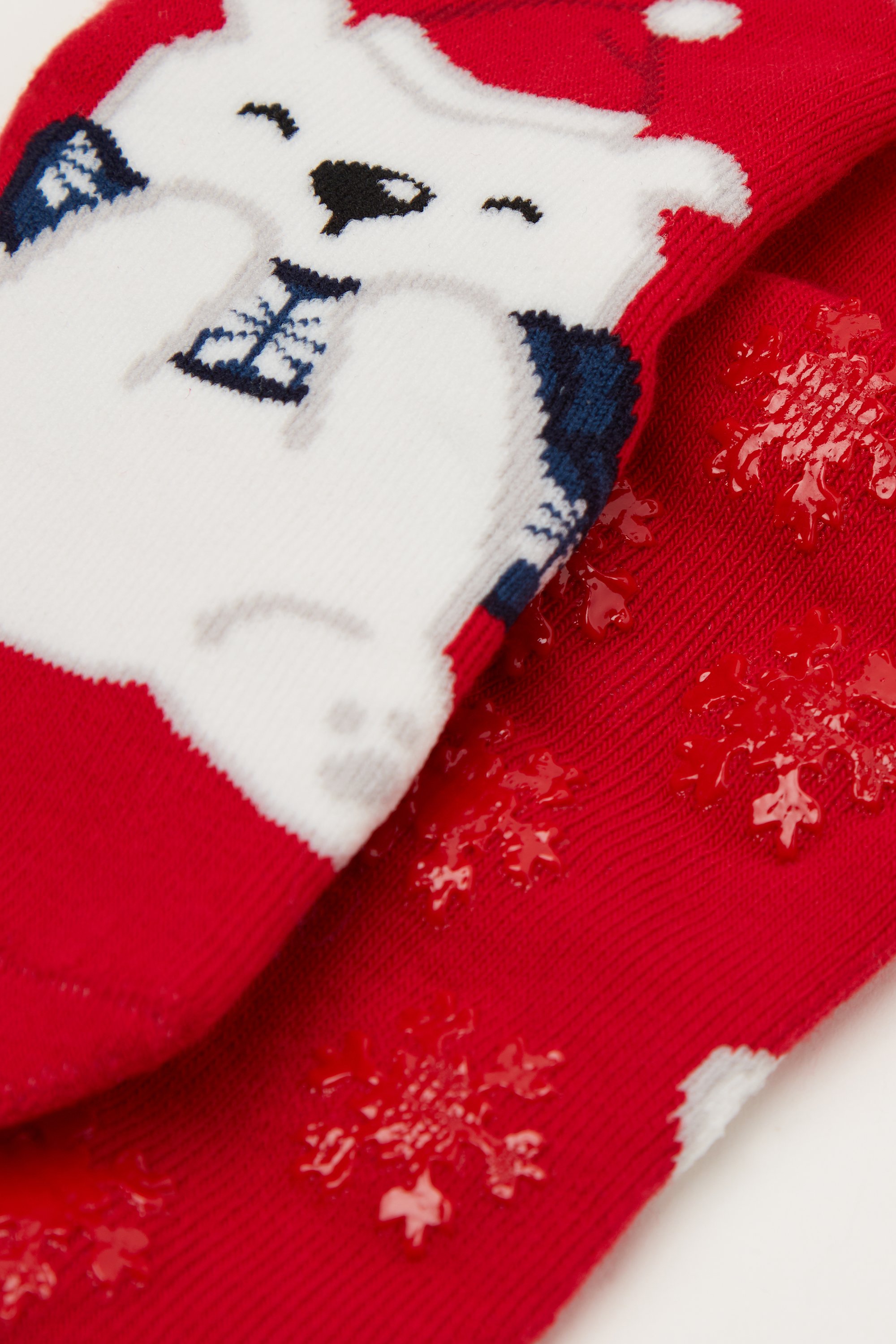 Kids&rsquo; Unisex Short Non-Slip Socks with Christmas Print
