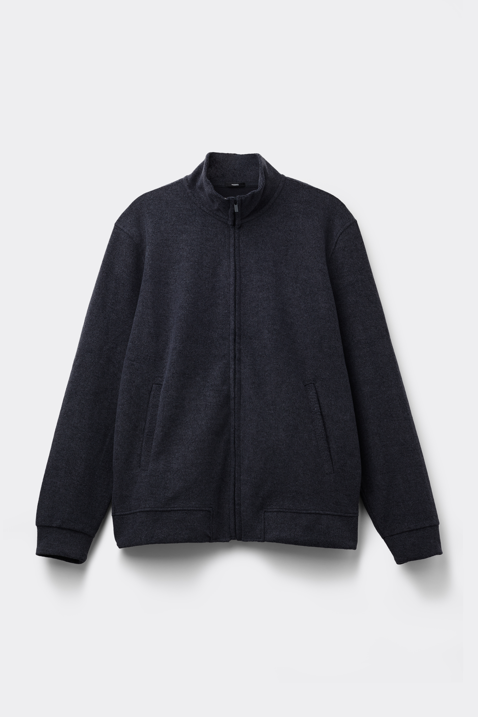 Felpa Rovesciata con Zip e Tasche