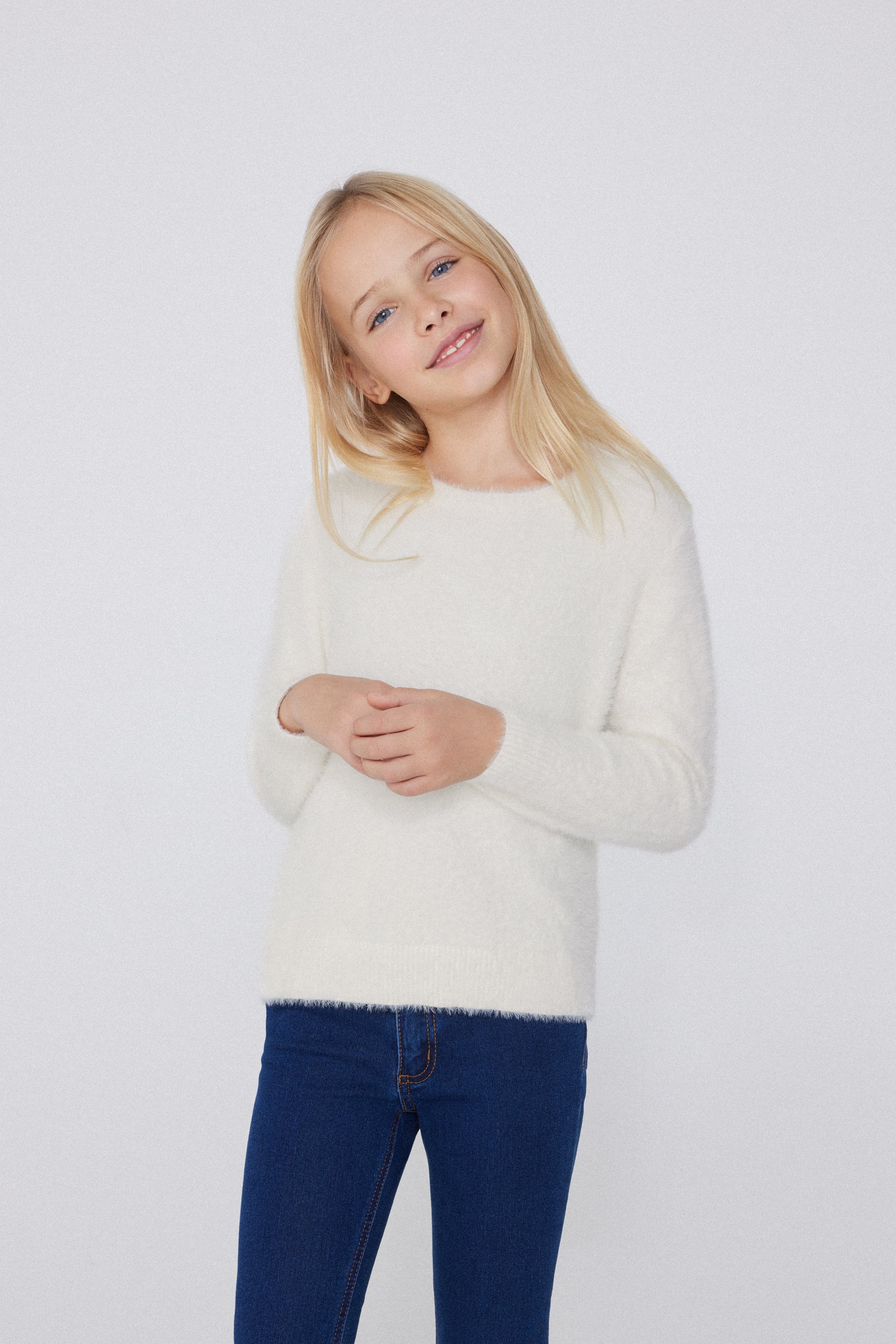 Pull Col Rond en Fourrure