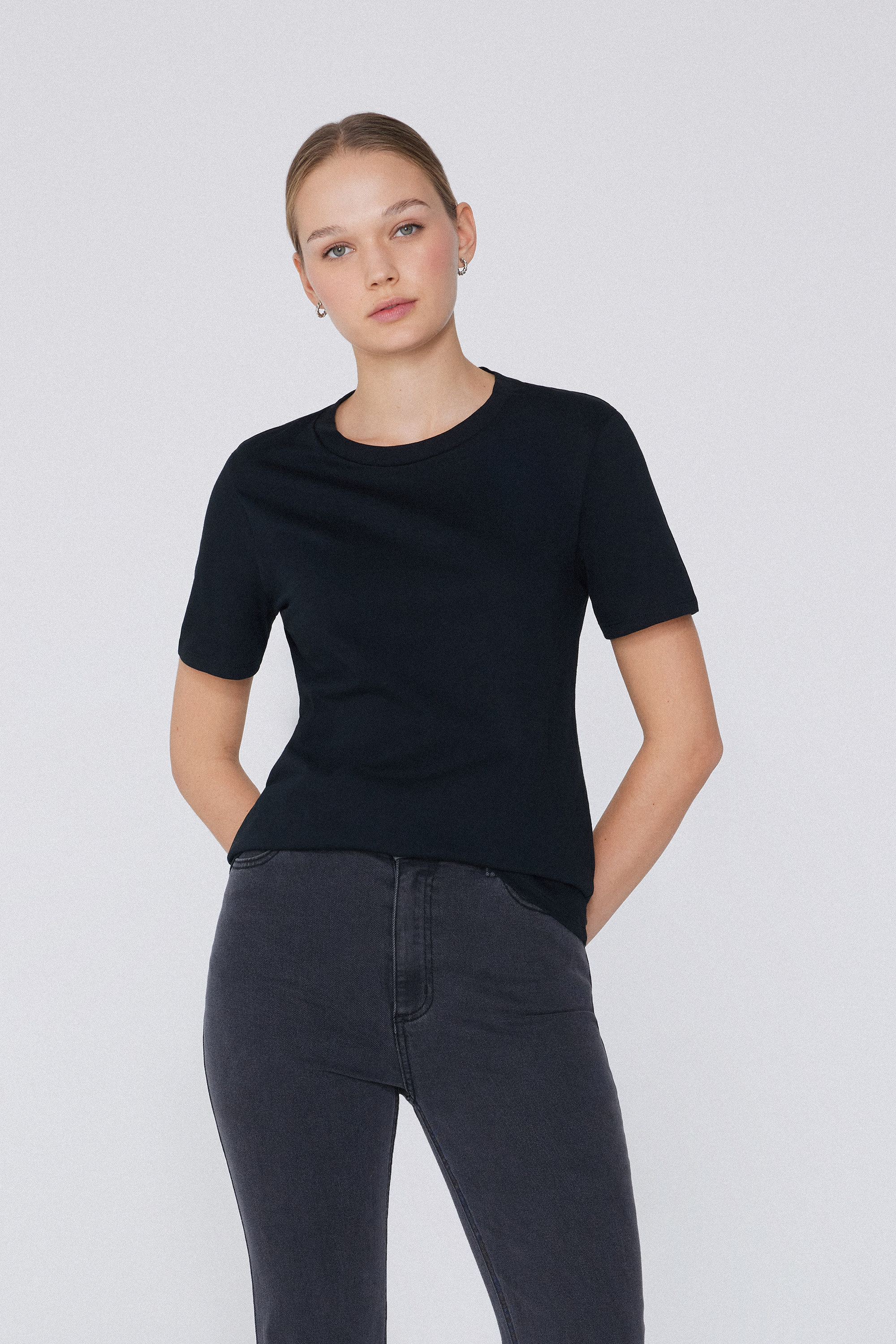 Basic Cotton Crew Neck T-Shirt